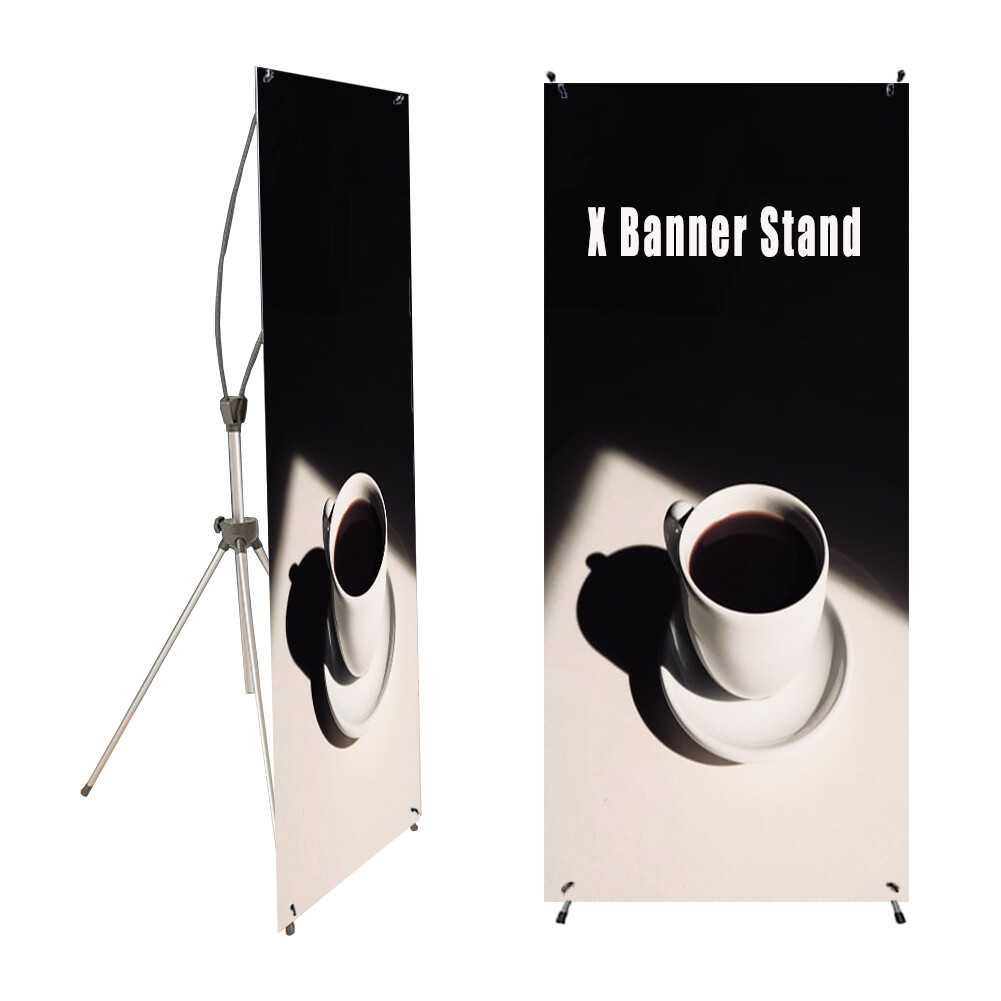 Custom Printing Curl-Free Fabric Banner + Premium X Banner Stand＋Carry Bag