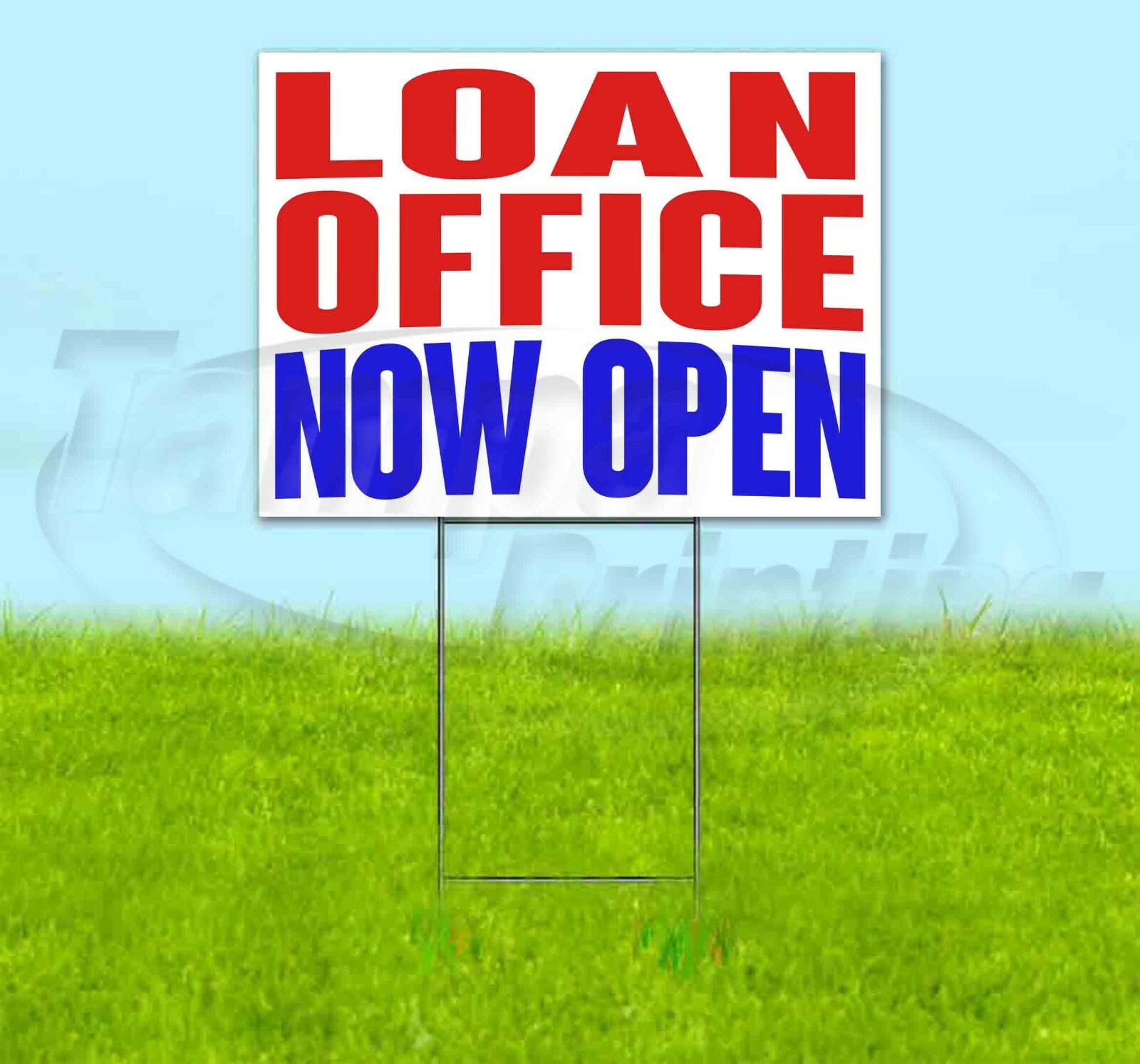 LOAN OFFICE NOW OPEN Yard Sign Corrugated Plastic Bandit Lawn Decoration