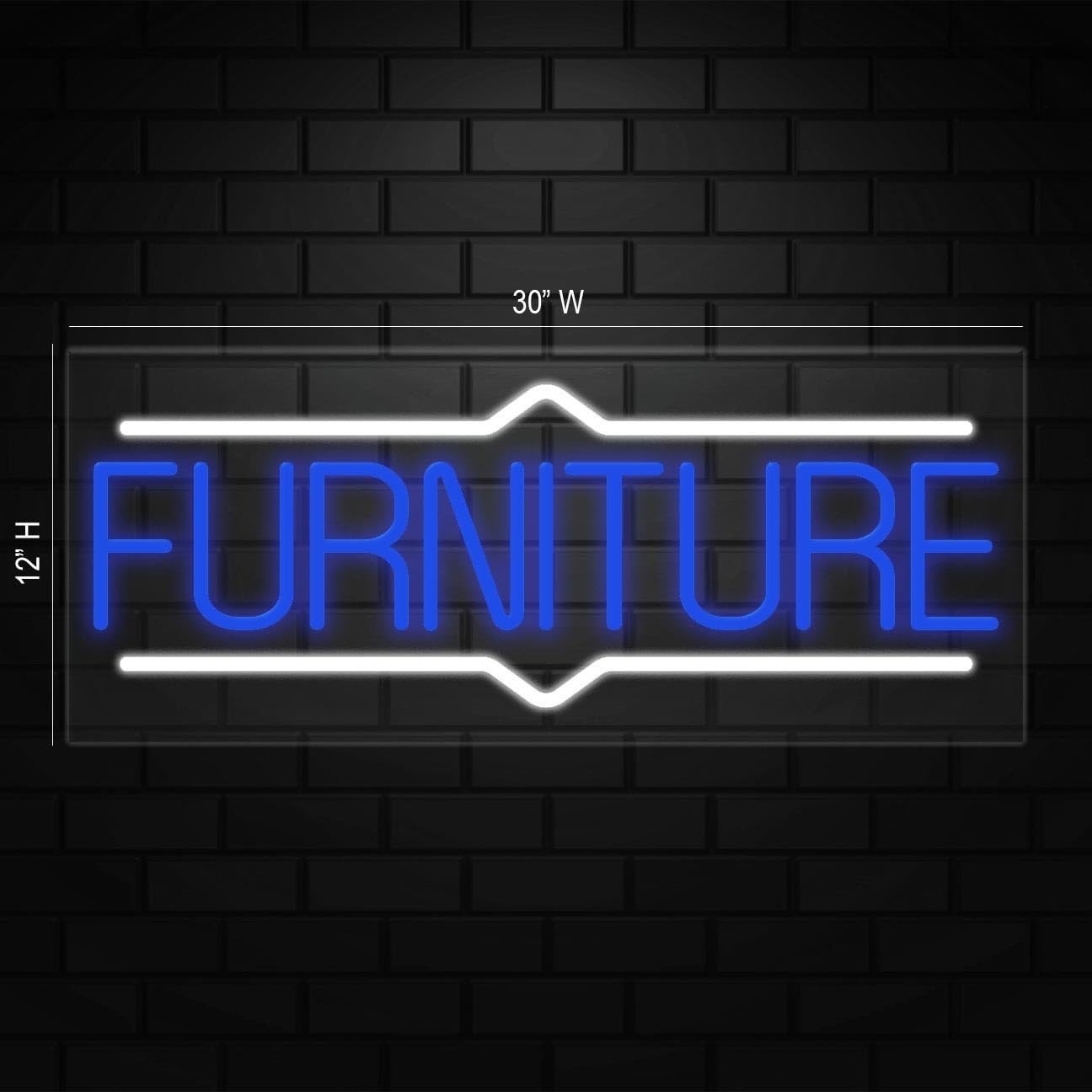 Furniture Neon Sign for Retail Displays | LED Flex Neon | 30&Prime;W x 12&Prime;H x 1&Prime;D