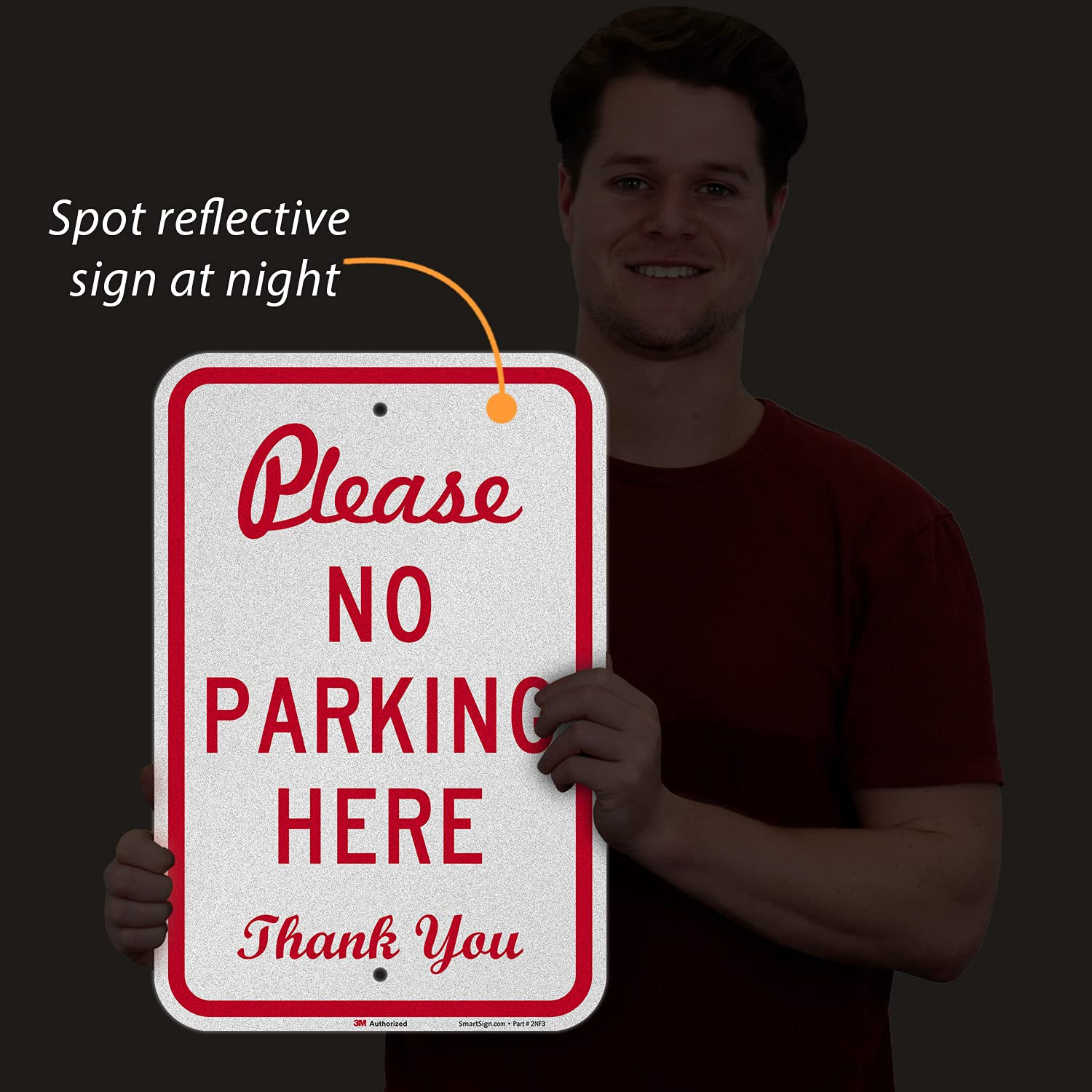 18 X 12 Inch “Please No Parking Here – Thank You” Metal Sign, 63 Mil
