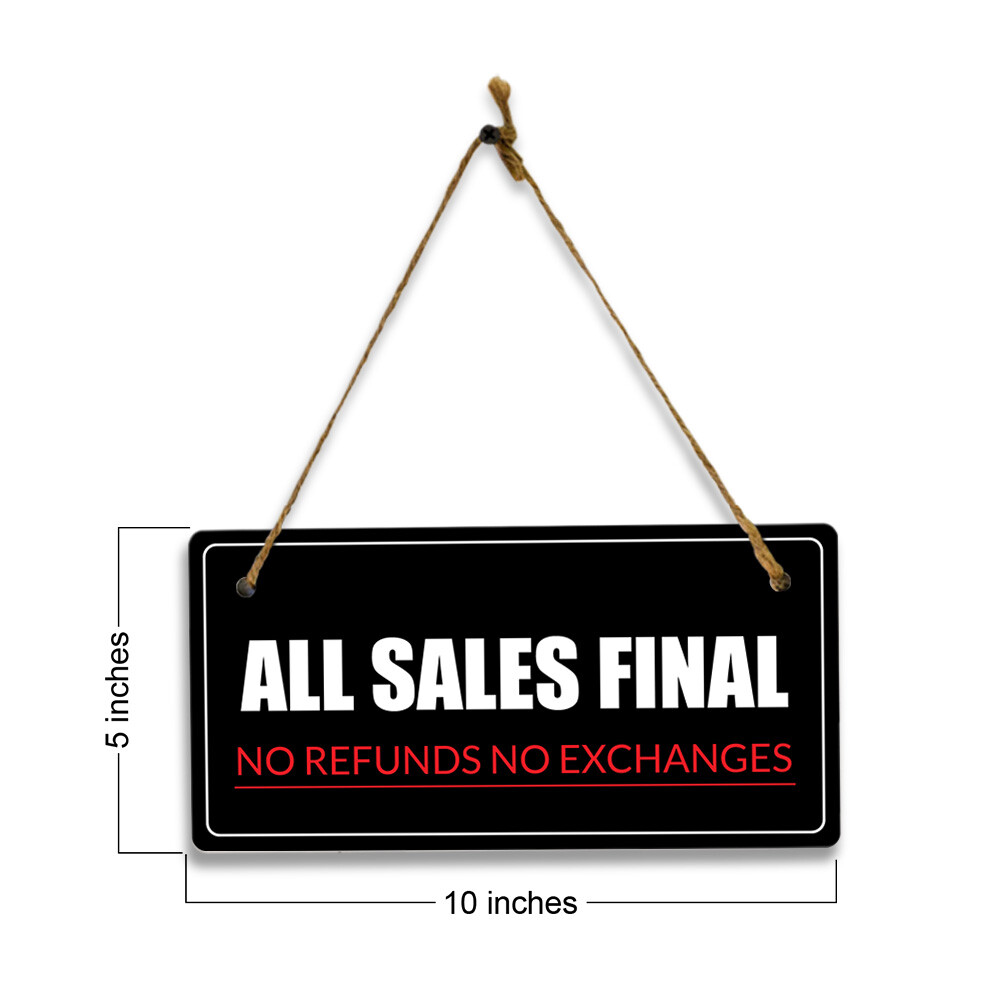Business & Workplace Signage – Sales & Returns Policies 5×10 Hanging Plus Sign