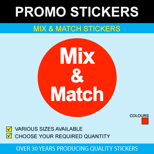 Mix & Match Stickers Available In 6 Sizes