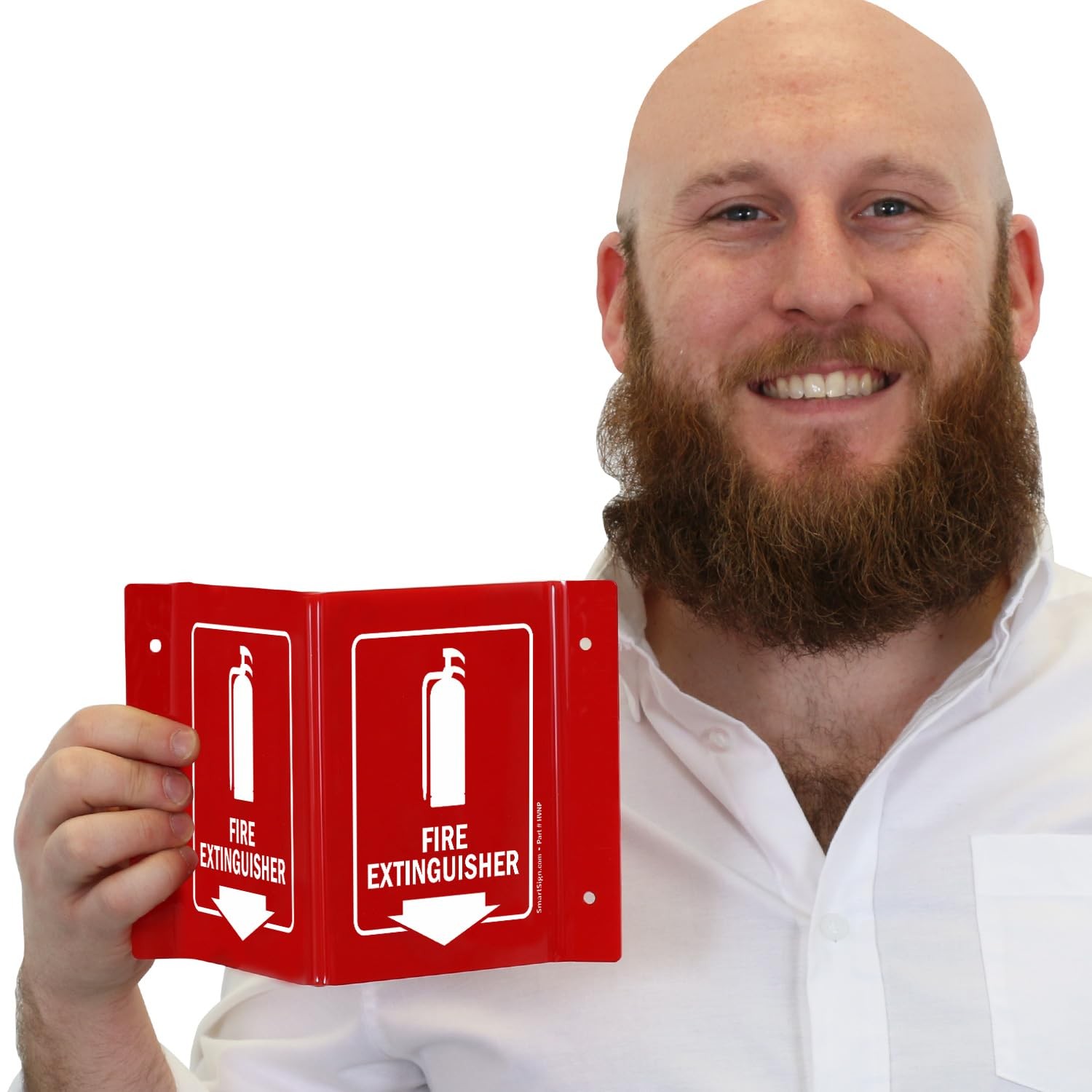 (4-Pack) Fire Extinguisher Projecting Sign with Down Arrow – 5&Prime; x 6&Prime;, -Sided …
