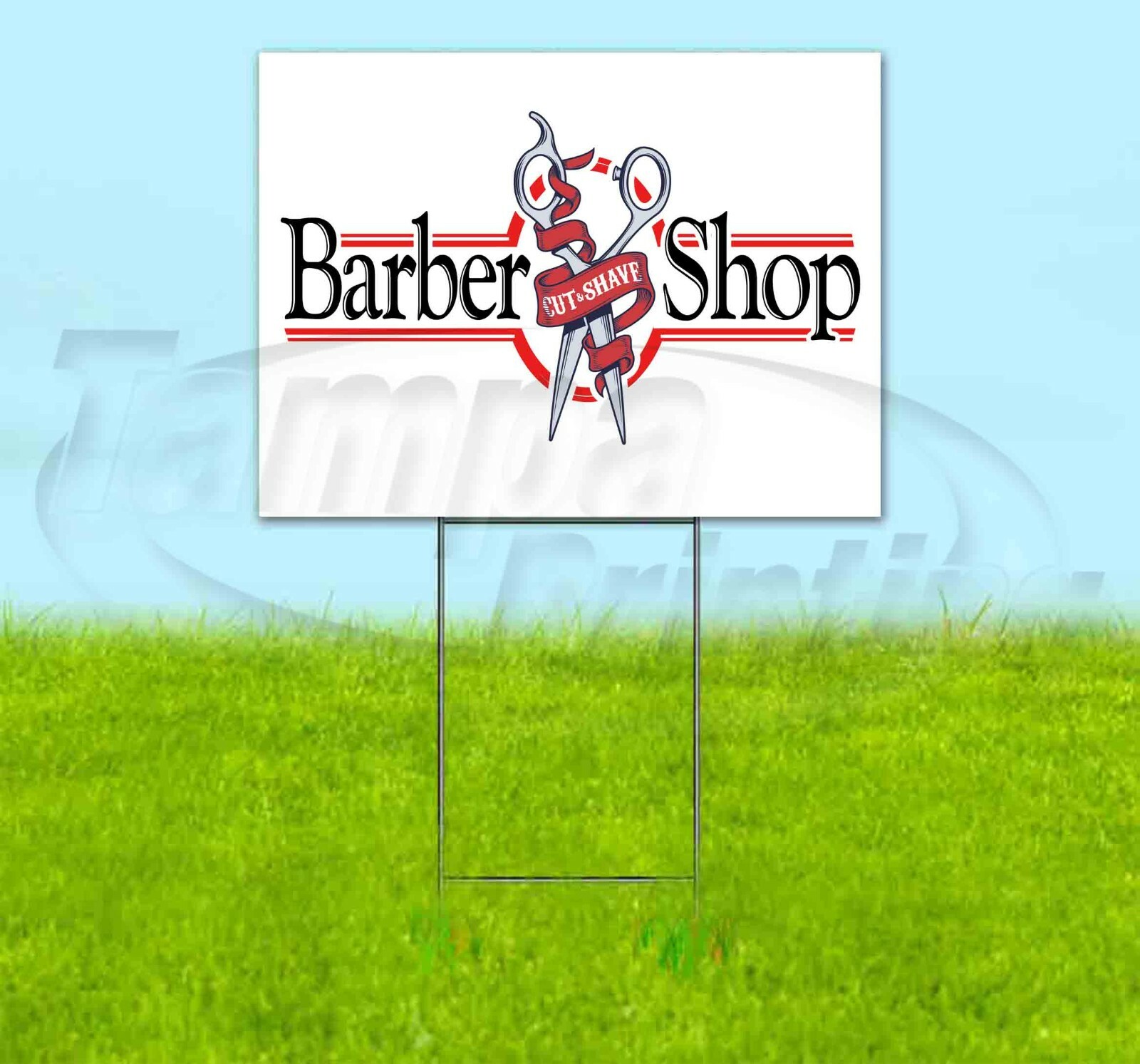 BARBER SHOP 18×24 Yard Sign WITH STAKE Corrugated Bandit USA BUSINESS SALON