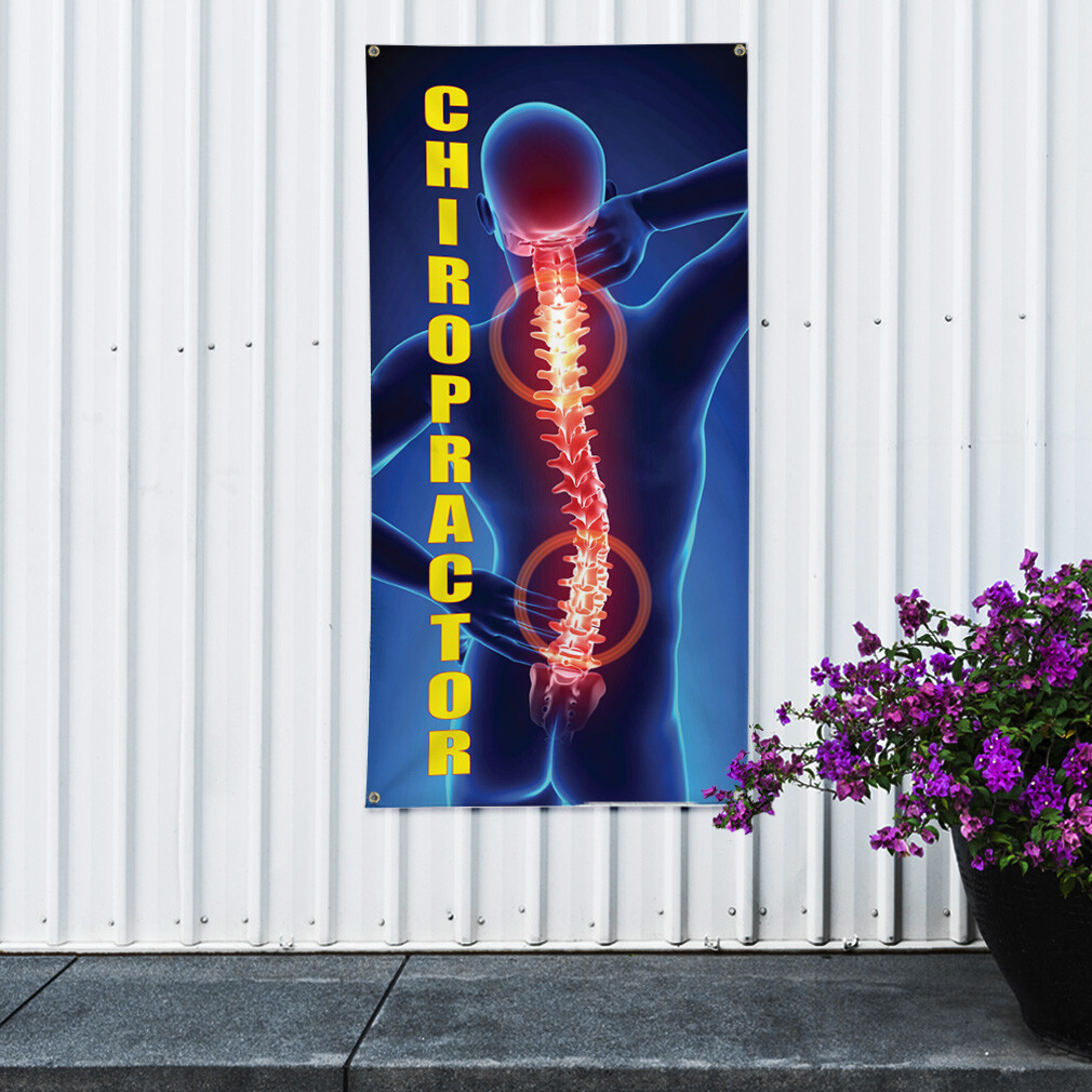 Vertical Vinyl Banner Multiple Sizes Chiropractor Health Care Outdoor