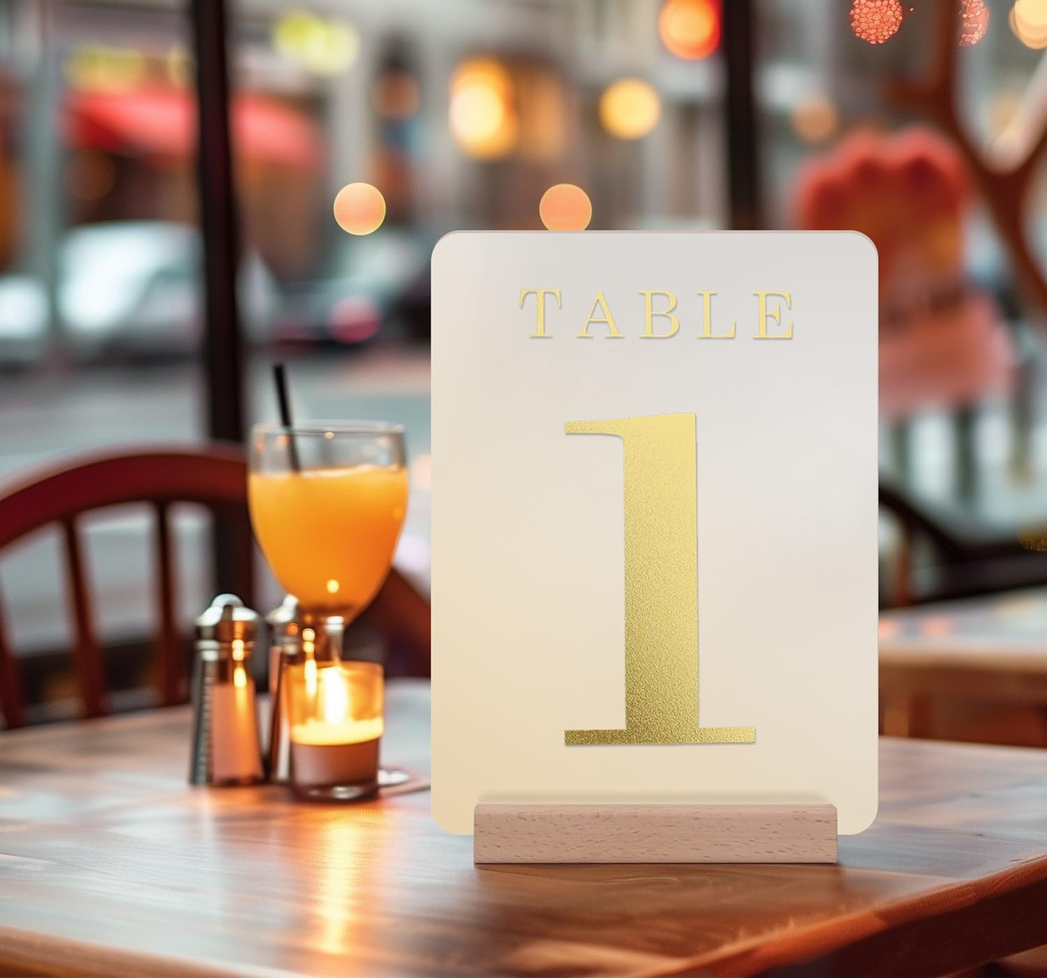 Frosted Blank Acrylic Sign with Wooden Stands – 10 Pack DIY Rectangle Customi…