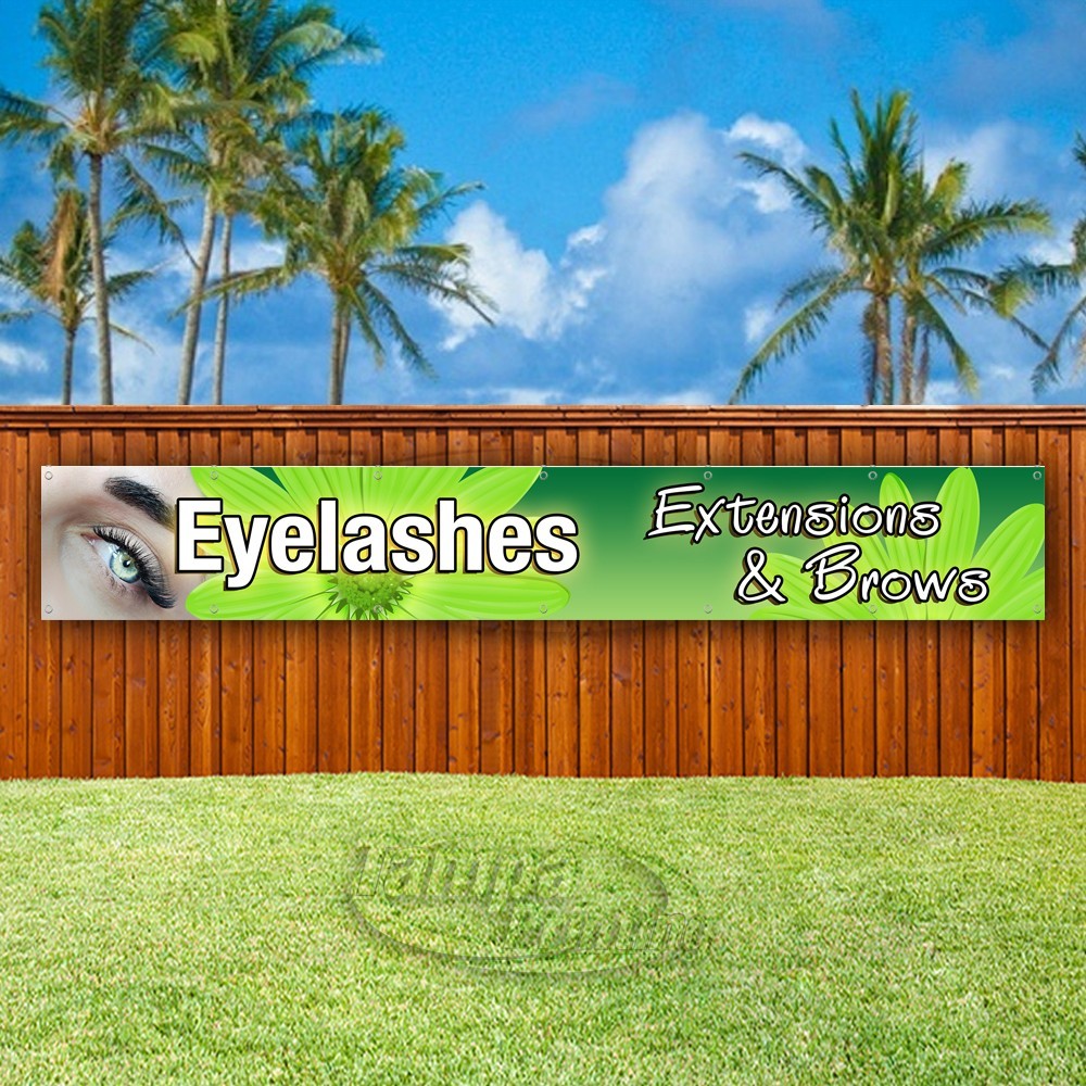EYELASHES EXTENSIONS & BROWS Advertising Vinyl Banner Flag Sign USA XL02166