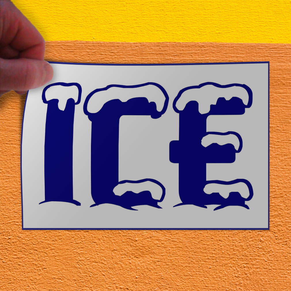 Decal Stickers Ice Cold Drinks Restaurant Food Bar B Vinyl Store Sign Label