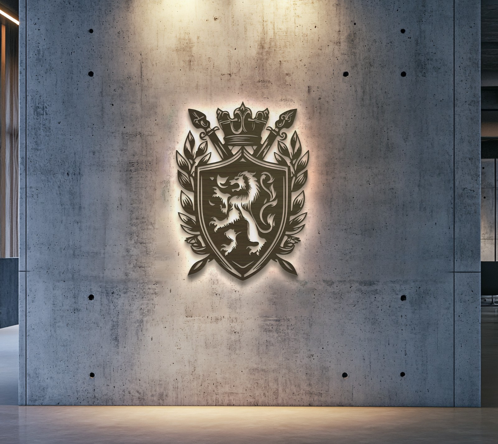 LED Wooden Logo Sign – YOUR BRANDING – Laser Cut Backlit Wall Logo for Business