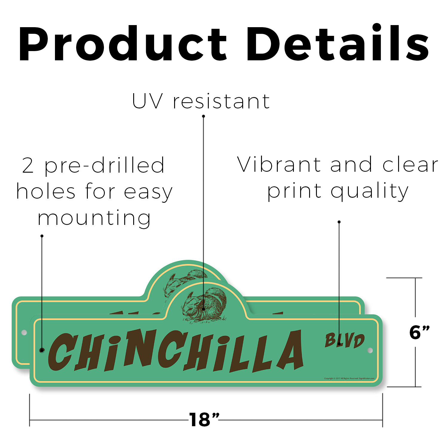Chinchilla Plastic Street Sign Crossing Xing Gift Novelty Funny