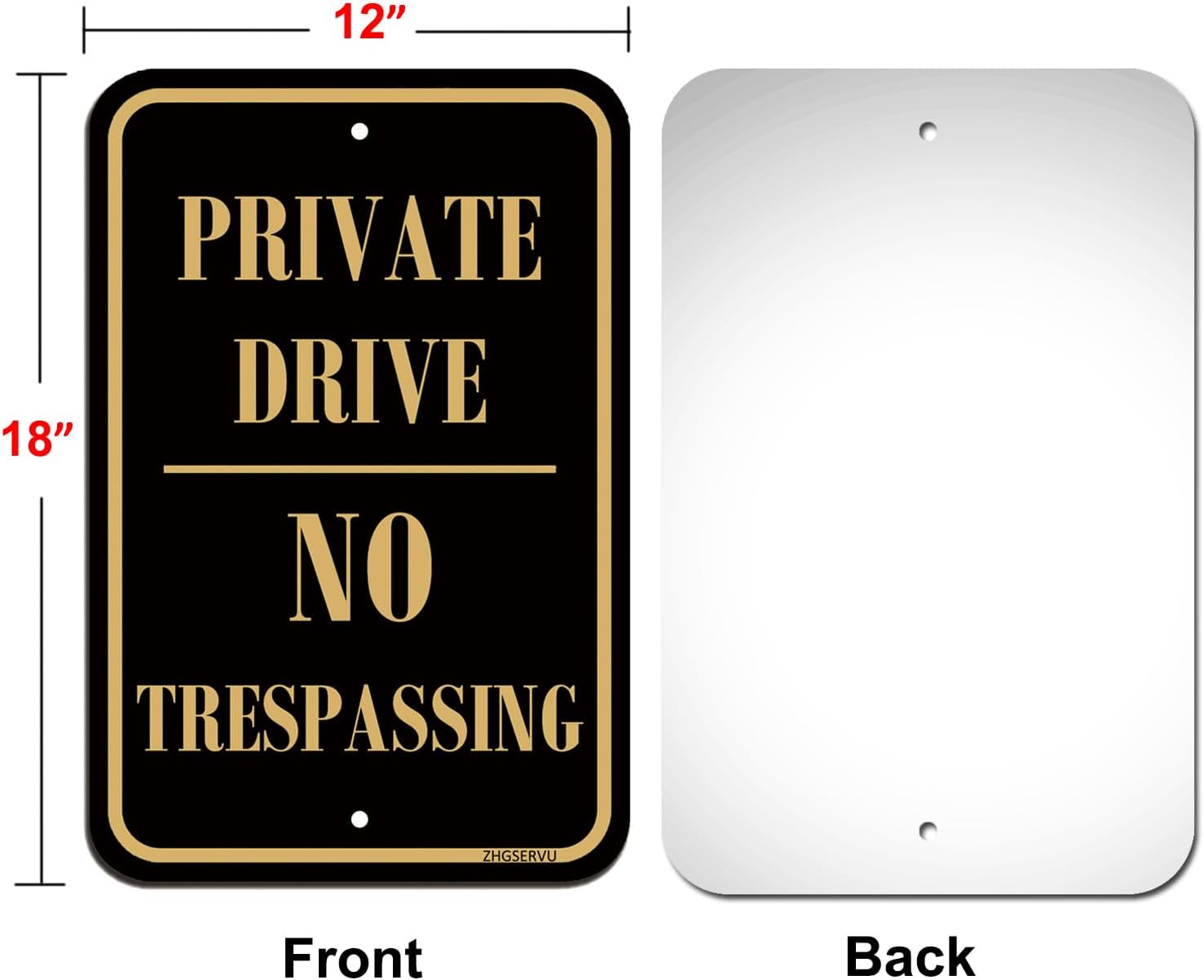 Private Drive No Trespassing Signs 2 Pack 12 X 18 Inches Private Driveway Sign R