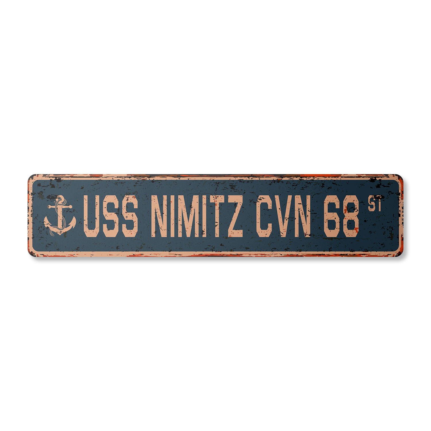 USS NIMITZ CVN 68 Vintage Street Sign us navy ship veteran sailor rustic gift