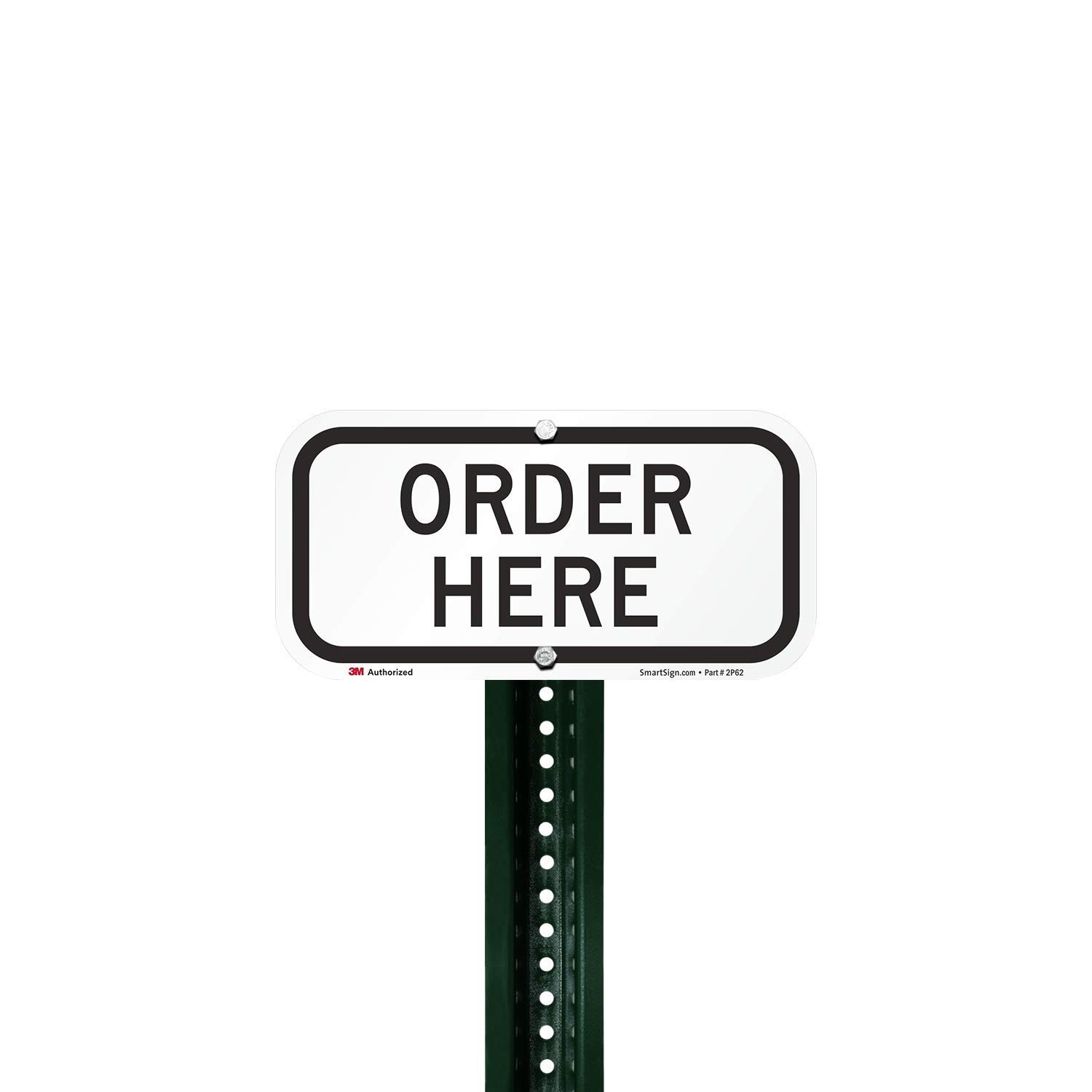 K-9064-AL-06×12 Order Here Sign 6×12 Inch Aluminum Black On White Commercial