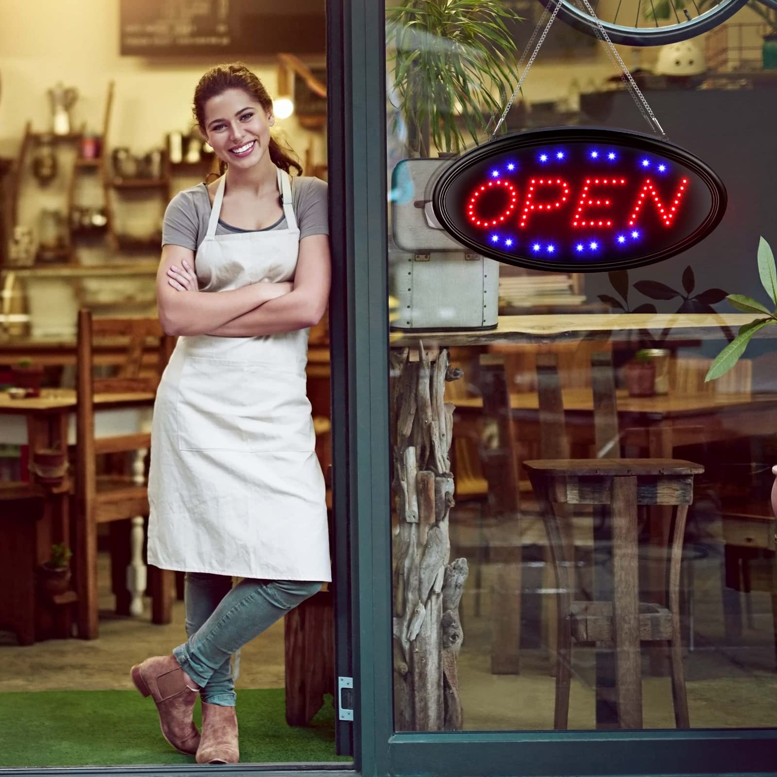 LED Open Sign with Remote, Ultra Bright Electric Light Up Signs for Business,…