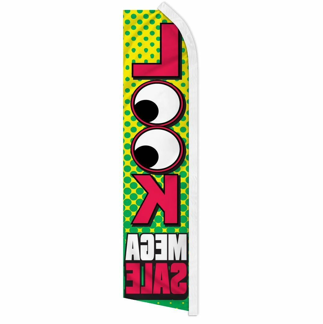 « LOOK MEGA DEALS » advertising super flag swooper banner business sign sale buy