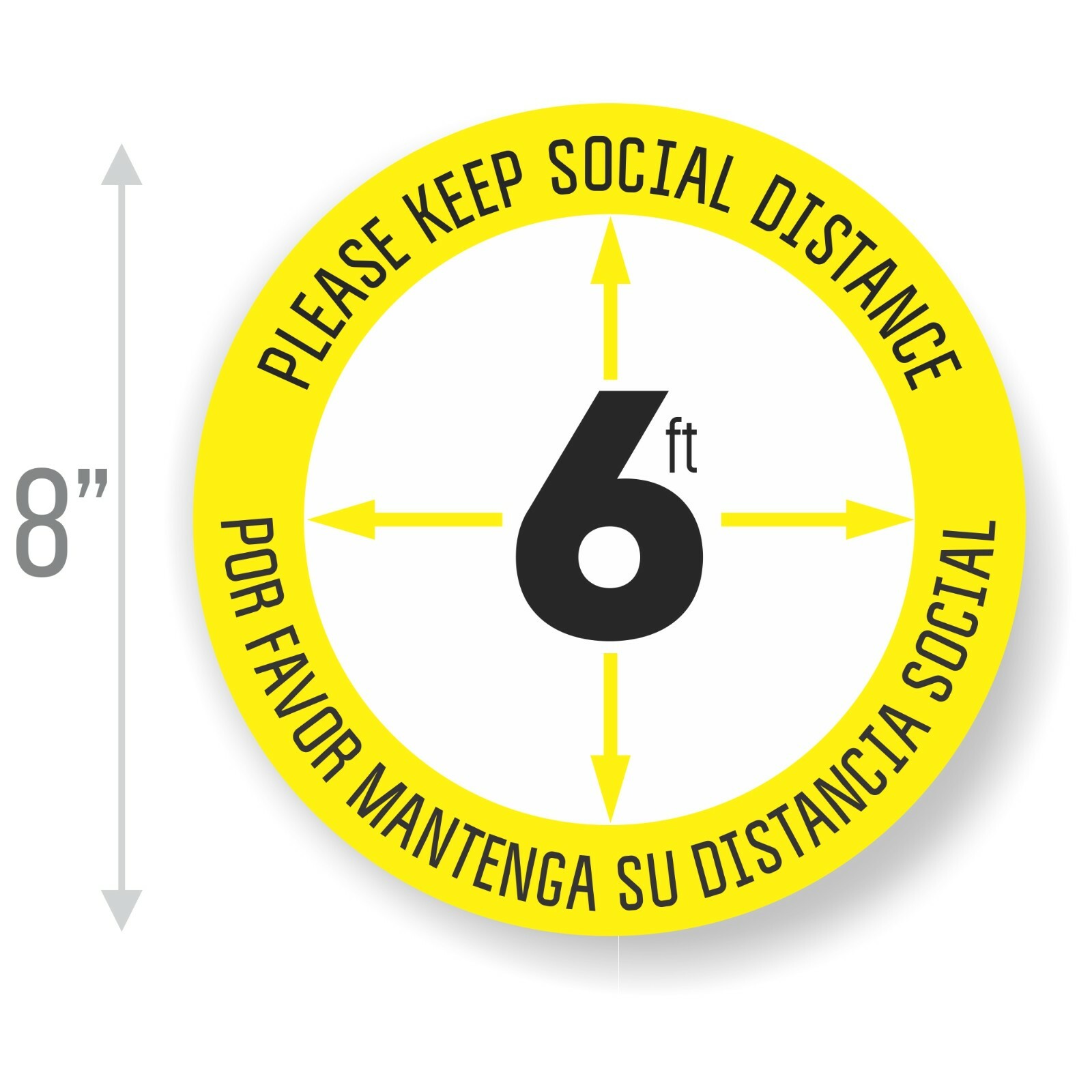 Social Distancing Hard Floor Stickers 10 Pack Vinyl Queue Markers Anti Slip