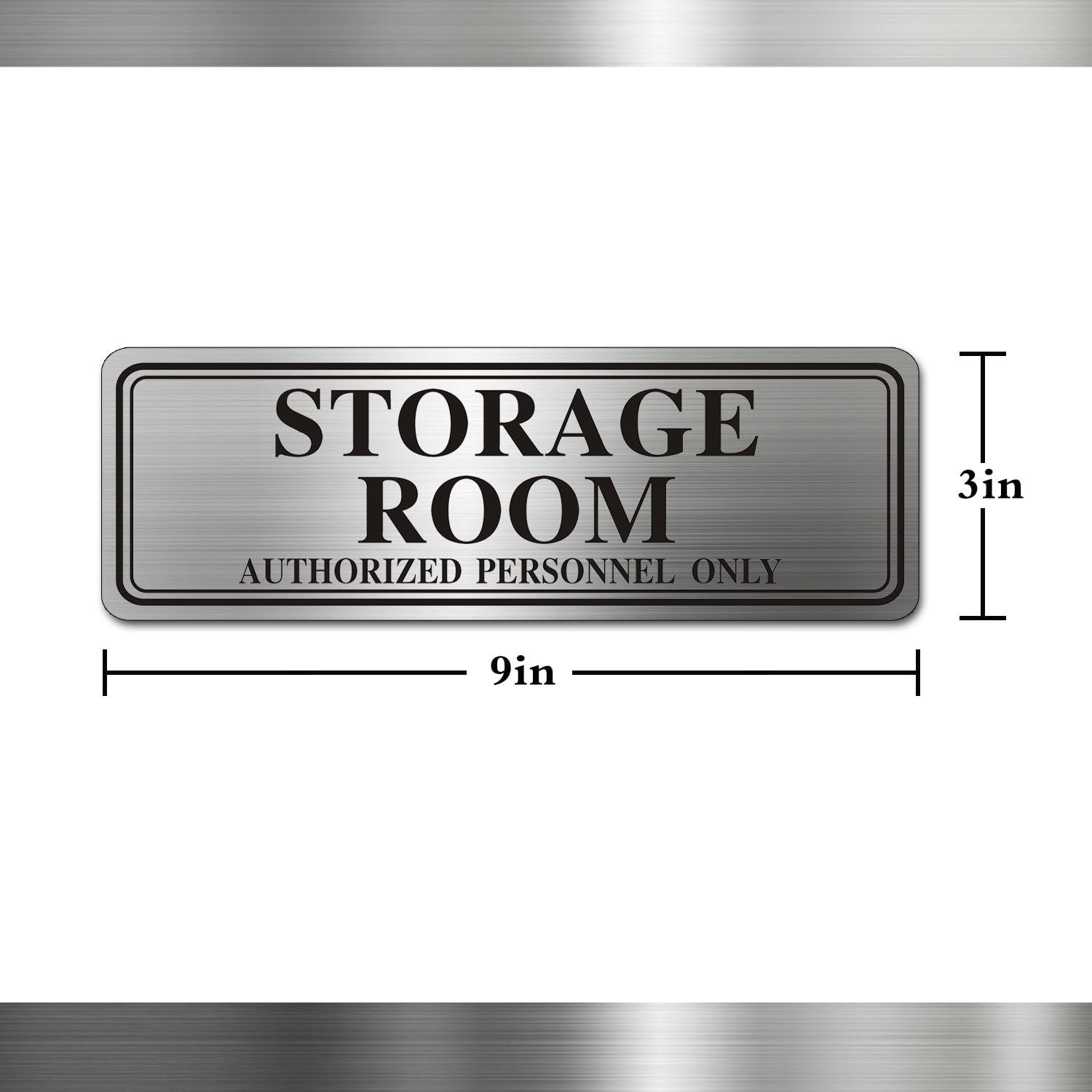 Metal Stainless Steel Authorized Personnel Only Sign，9x3in Storage Room