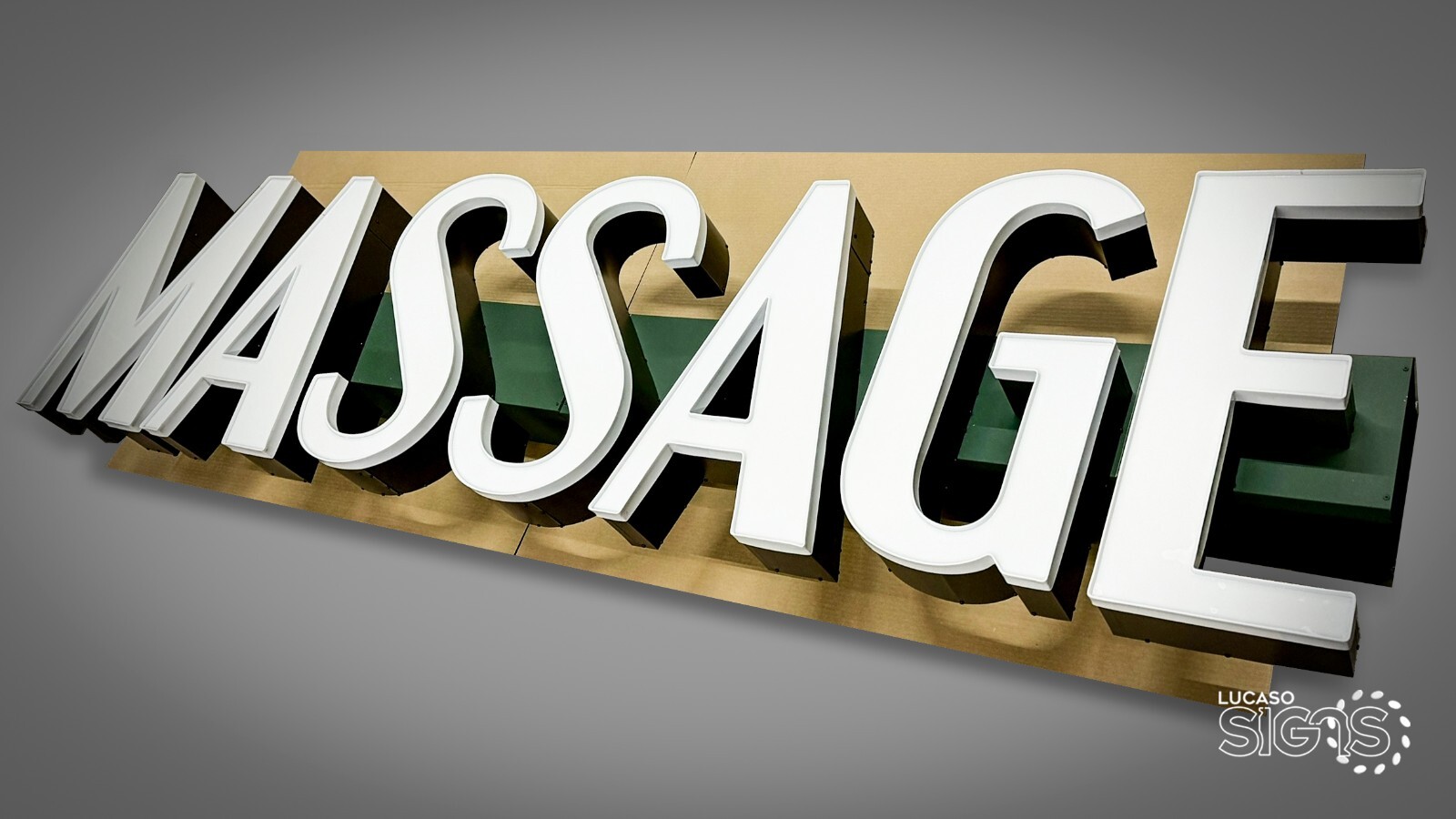 Business Illuminated sign on raceways, illuminated channel letters custom design