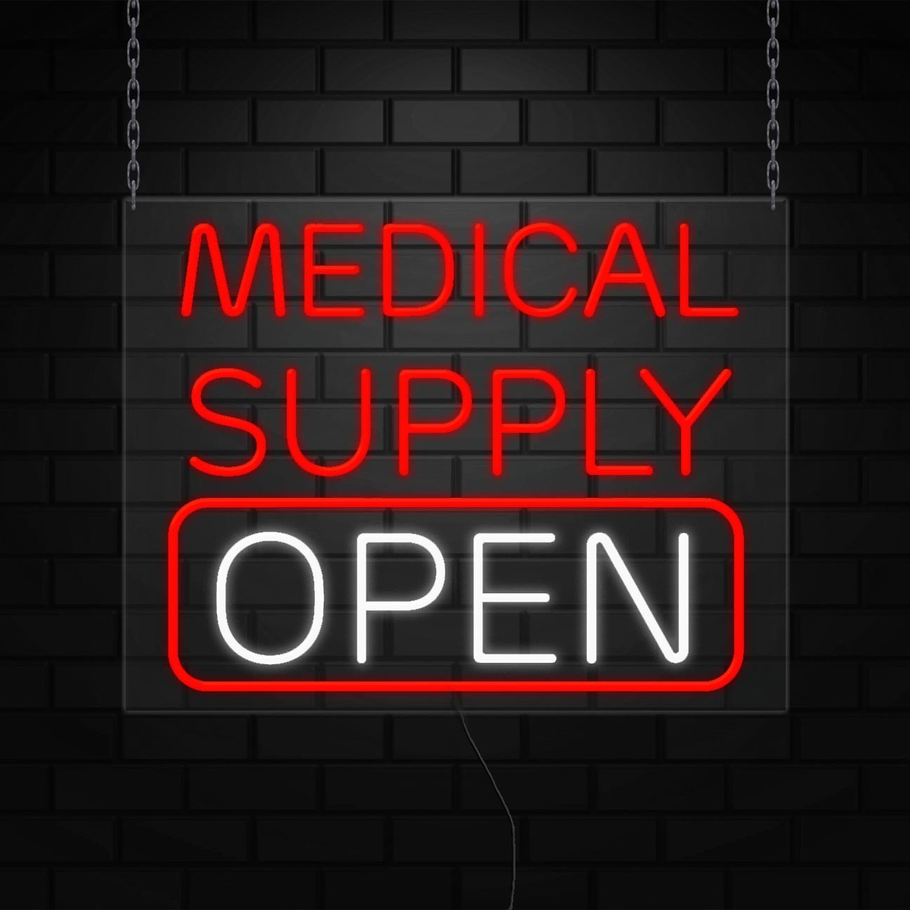 Medical Supply Neon Sign for Retail Displays | LED Flex Neon | 31&Prime;W x 24&Prime;H x 1&Prime;D