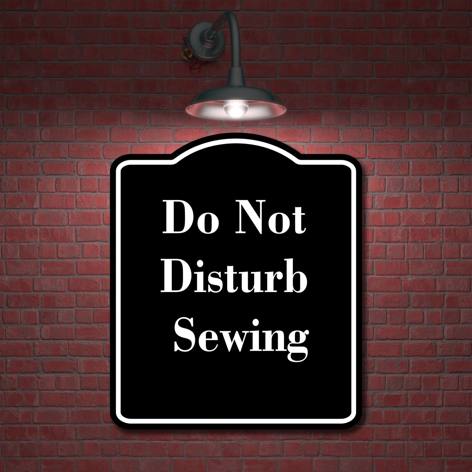 Do Not Disturb Sewing BLACK Aluminum Composite Sign