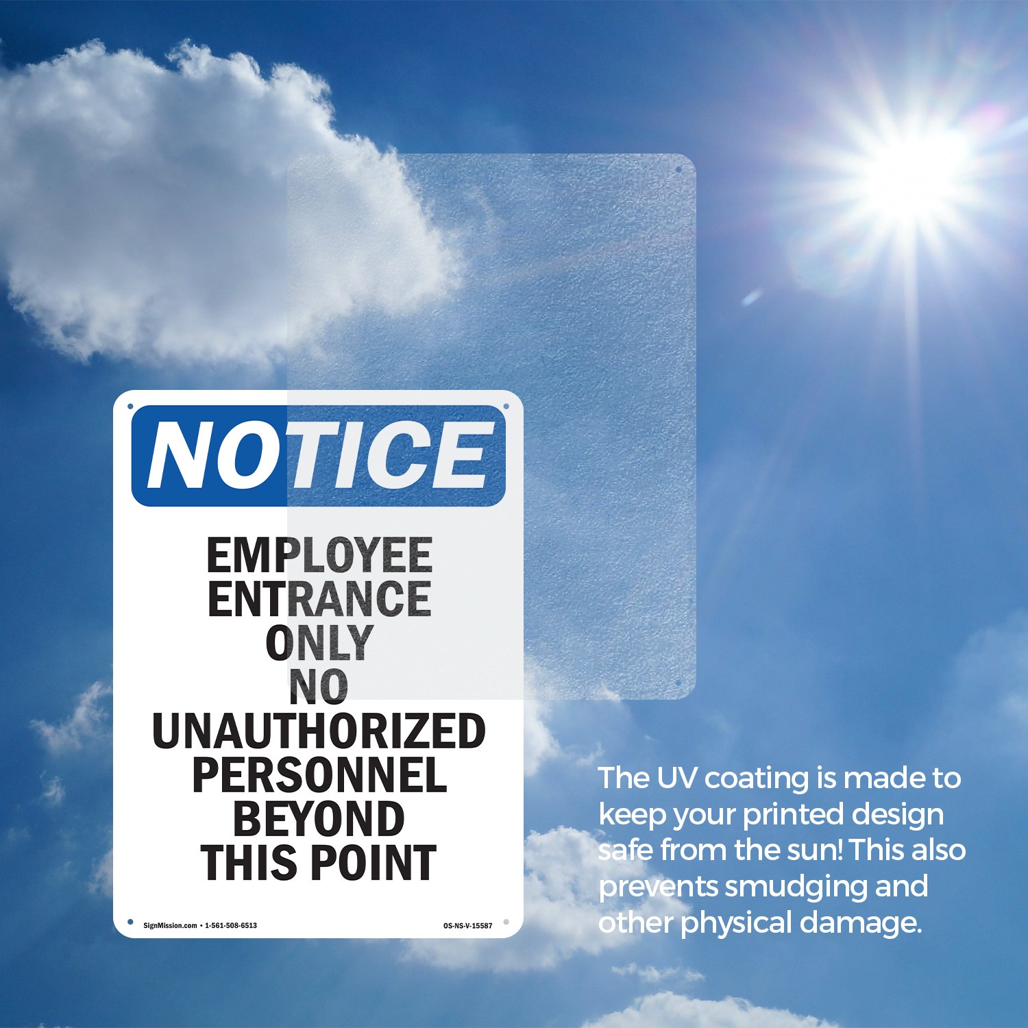 Employee Entrance Only OSHA Notice Sign Metal, Plastic, Or Decal – 5 or 10 Pack