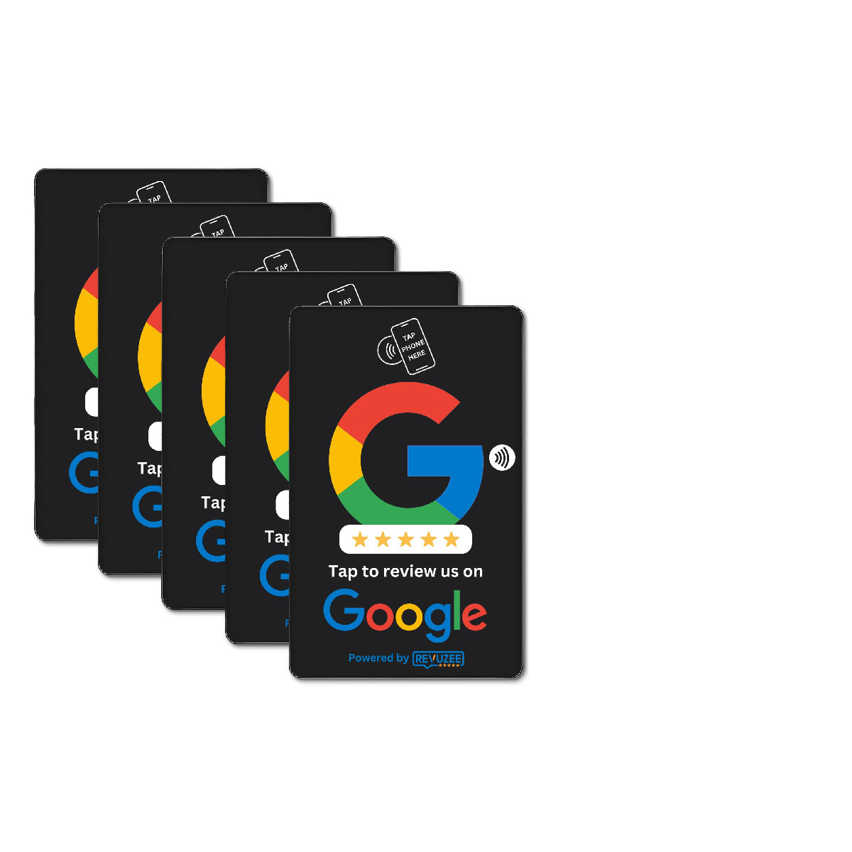 Revuzee Review Tap For Google 5 Pack Nfc And Custom Qr Code Sign For Analytics