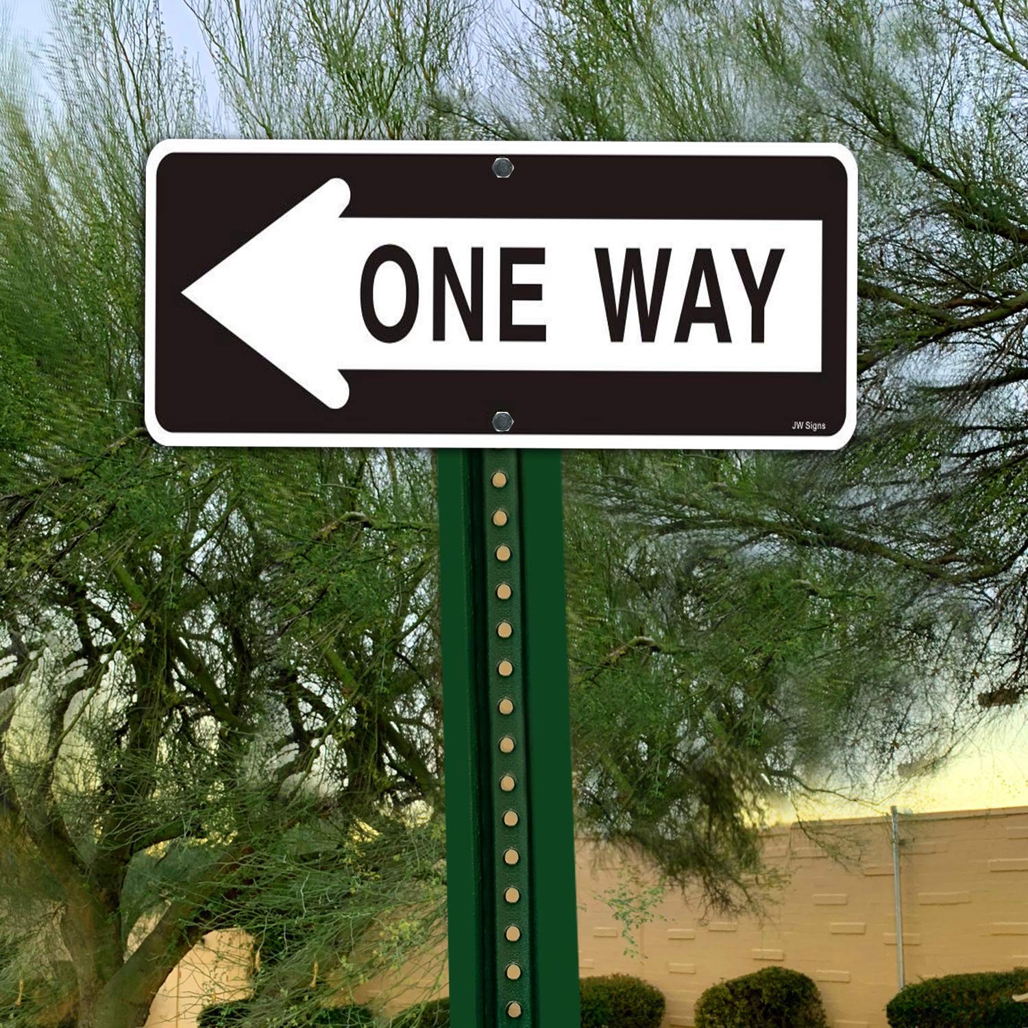 18×6 Inch One Way Left Arrow Reflective Aluminum Traffic Sign .040 UV 2 PCS