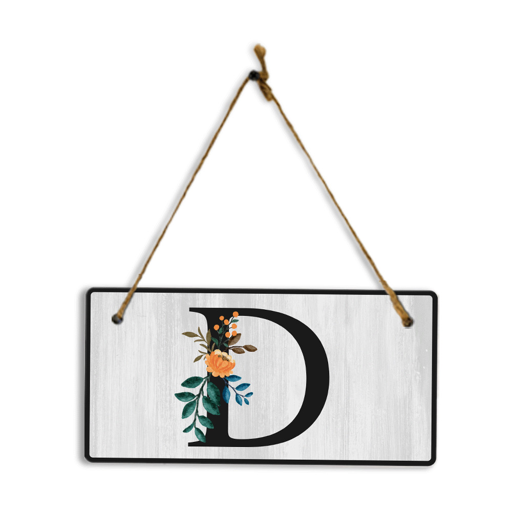 D Flower Decor 5×10 Hanging Wall or Door Sign | Alphabet Letter Room Decoration
