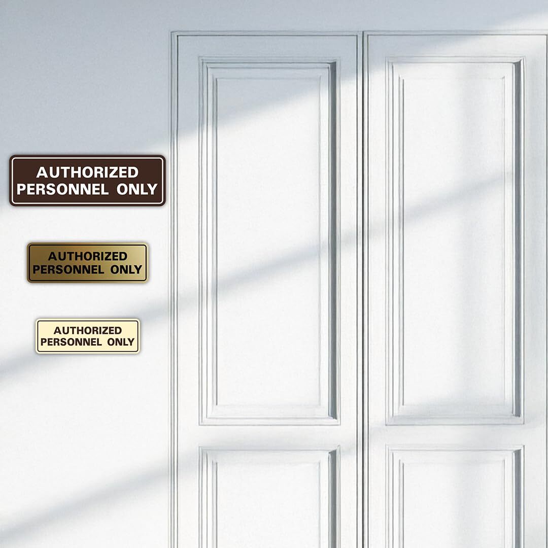 Medium Authorized Personnel Only Wall or Door Sign Secure Access Lt Gray