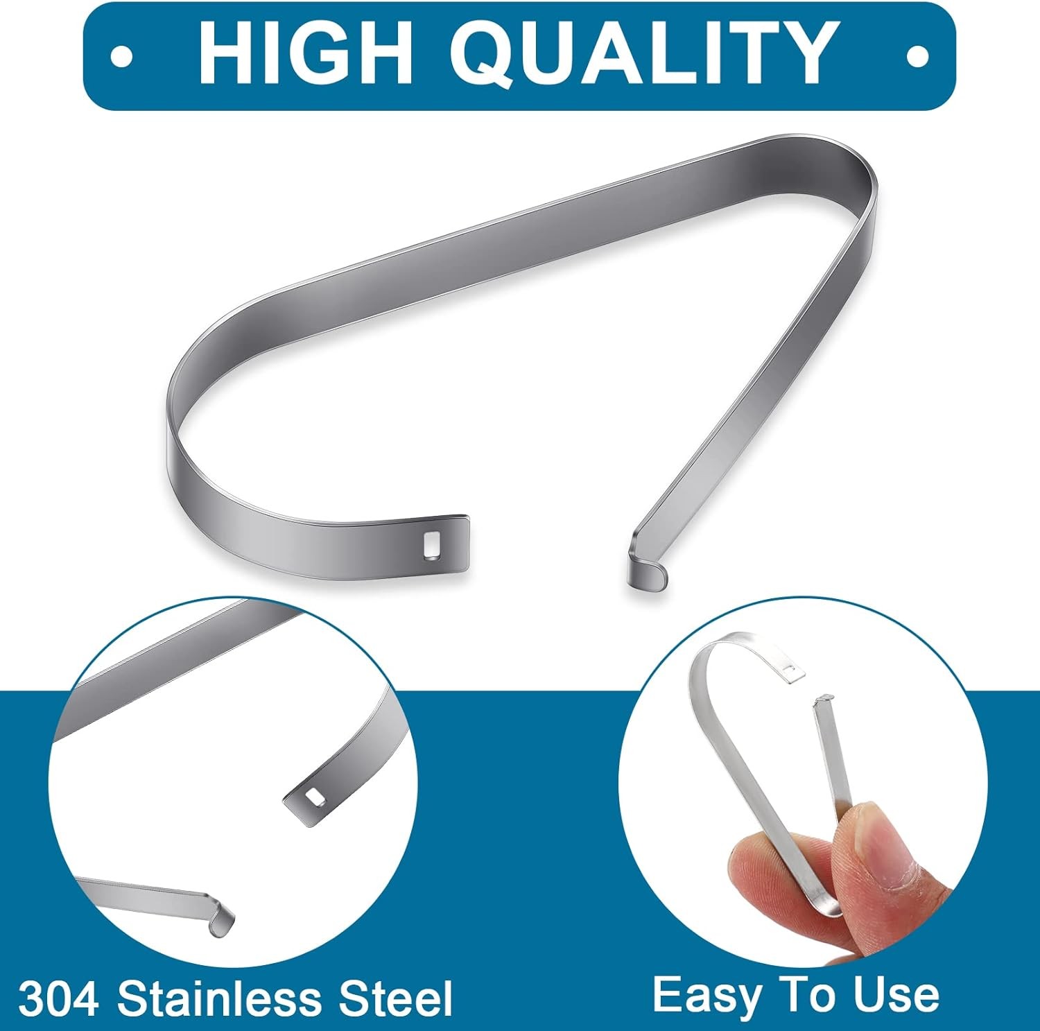 Sosation 60 Pieces Stainless Steel Real Estate Sign Rider Clips Metal Silver