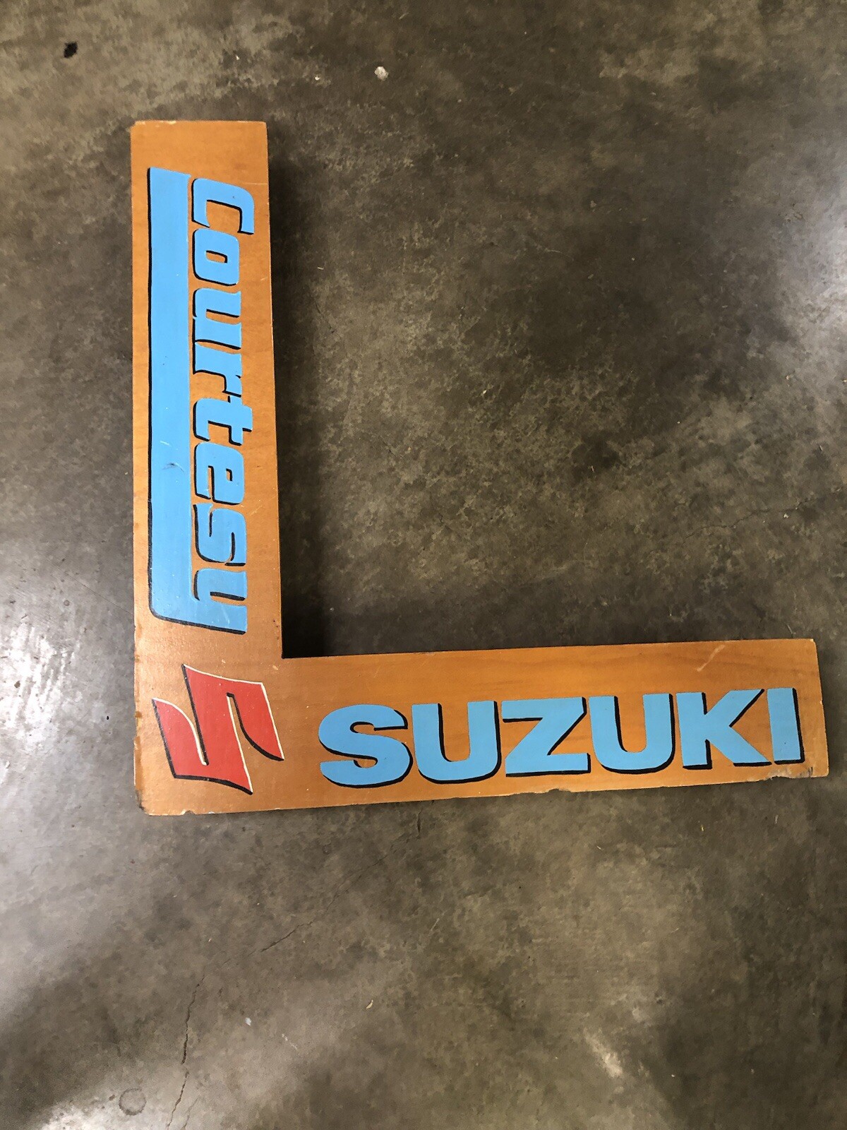 Vintage Dealer Courtesy SUZUKI MOTORCYCLE WALL Sign Real rare PNW FACTORY Suzuk