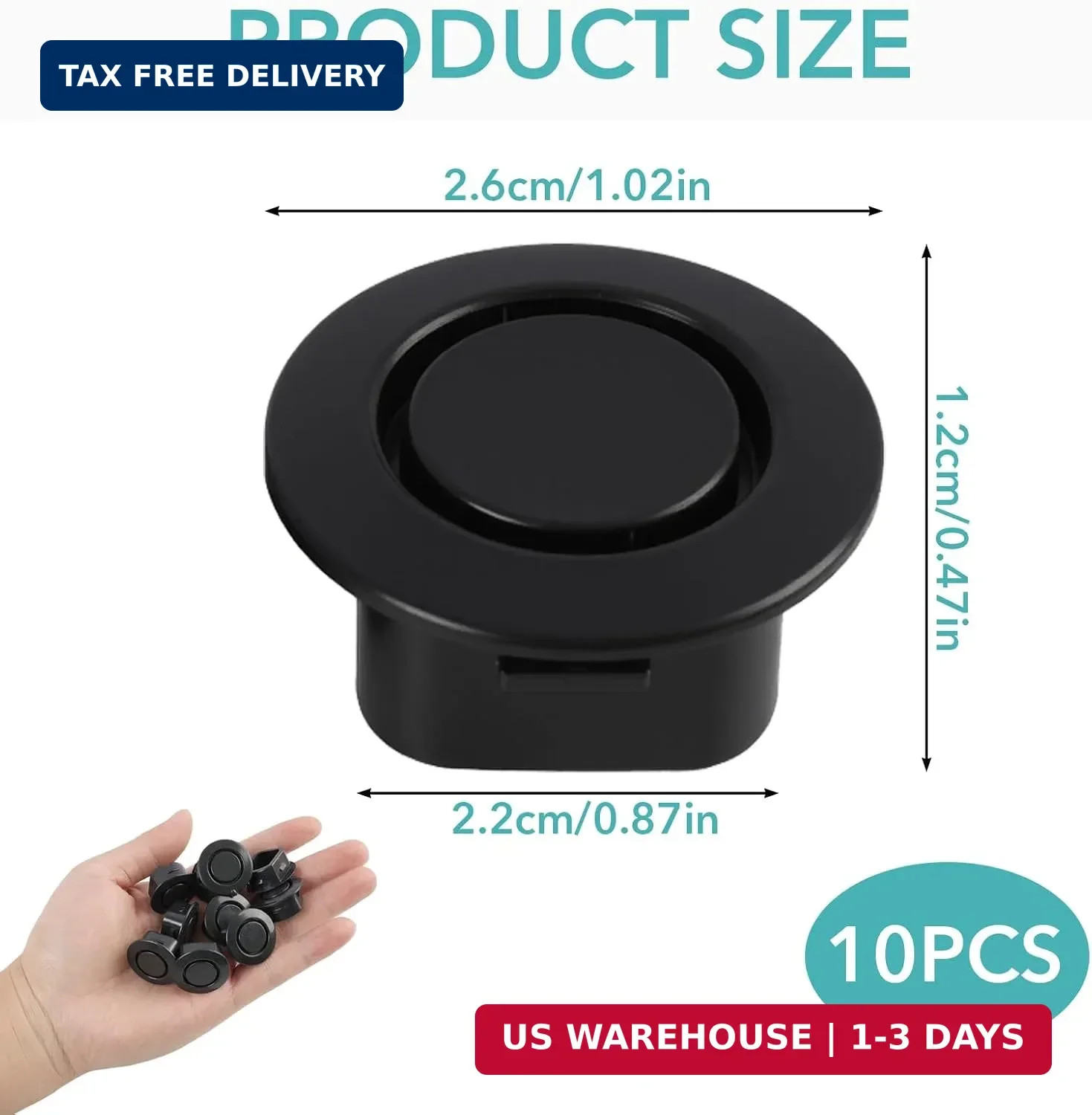 10 Pcs Car Bumper Hole Plugs, 22mm Universal Parking Sensor Delete Caps, Nylon A