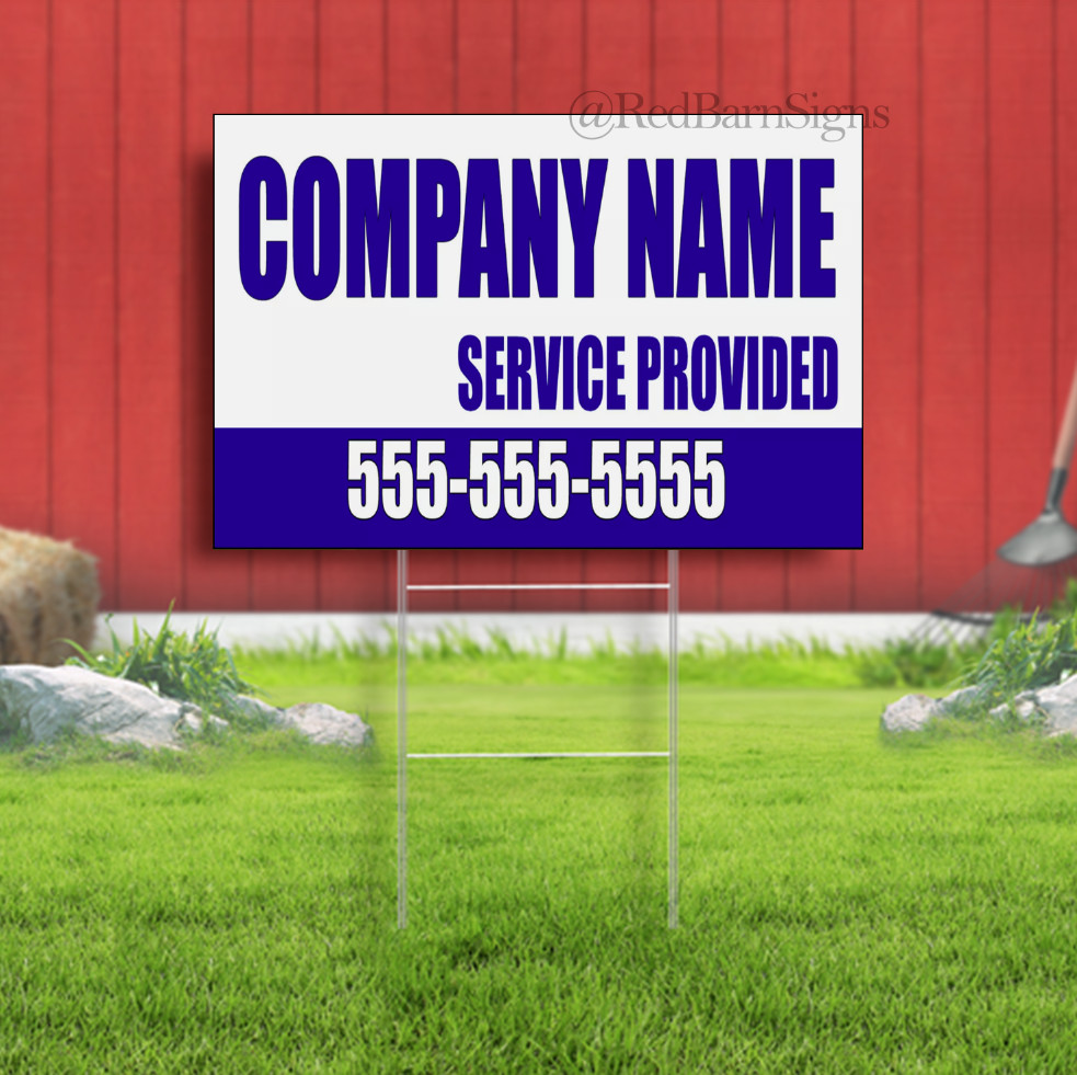 Company Name Service Provided Custom Phone Car Door Yard Sign