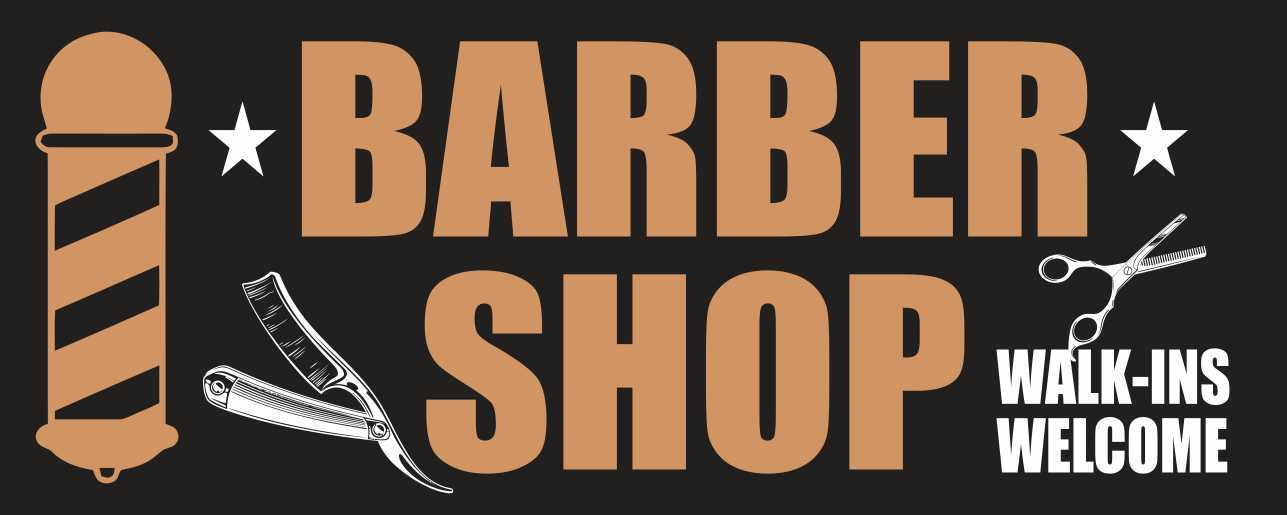 BARBER SHOP Advertising Banner Vinyl Mesh Sign beauty salon spa hair cuts nails