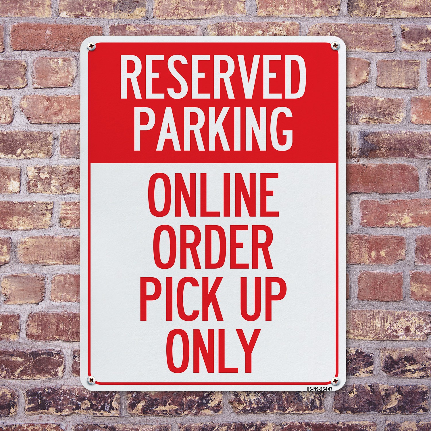 Reserved Parking Online Order Pick Up Only Public Safety Sign, Decal 5/10 Pack