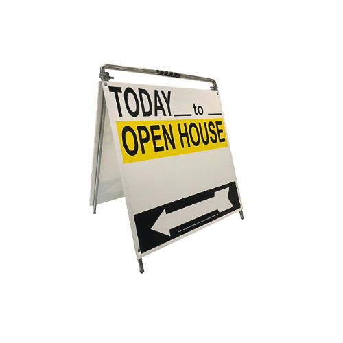 Real Estate Open House Sign Kit Metal A-Frame 5 Pack YWB w/ Today Times