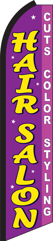 Hair Salon – Cuts, Color, Styling Swooper Flag Feather Super Bow Banner