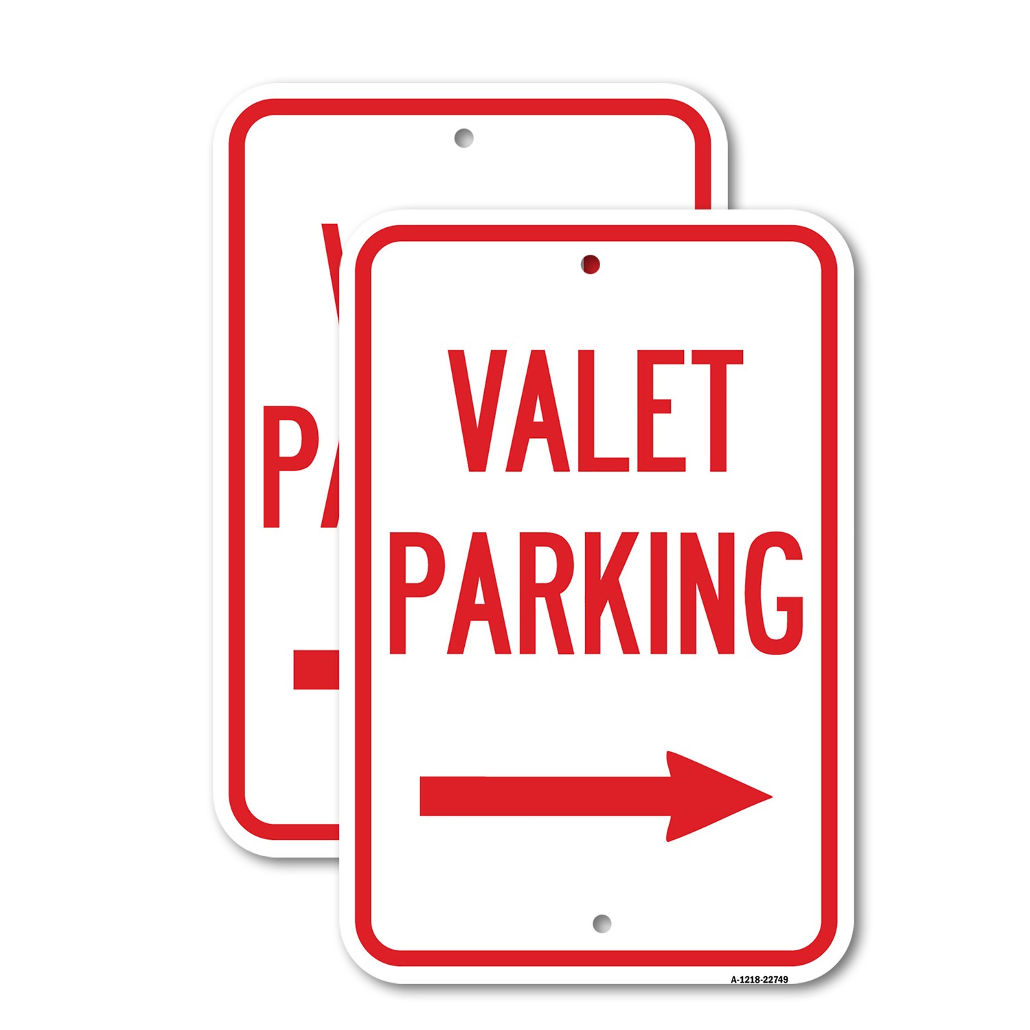 Valet Parking with Right Arrow Heavy Gauge Aluminum Parking Sign