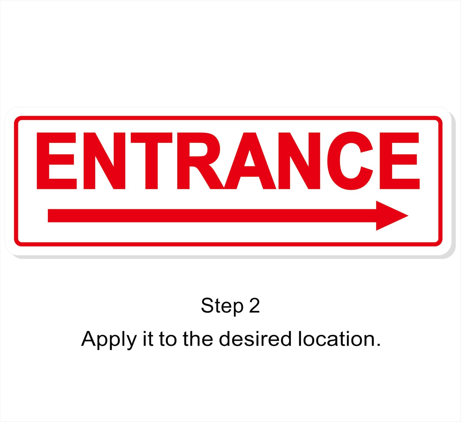 White Right Arrow Entrance Sign Premium Frosted Acrylic Adhesive 9×3 Inches
