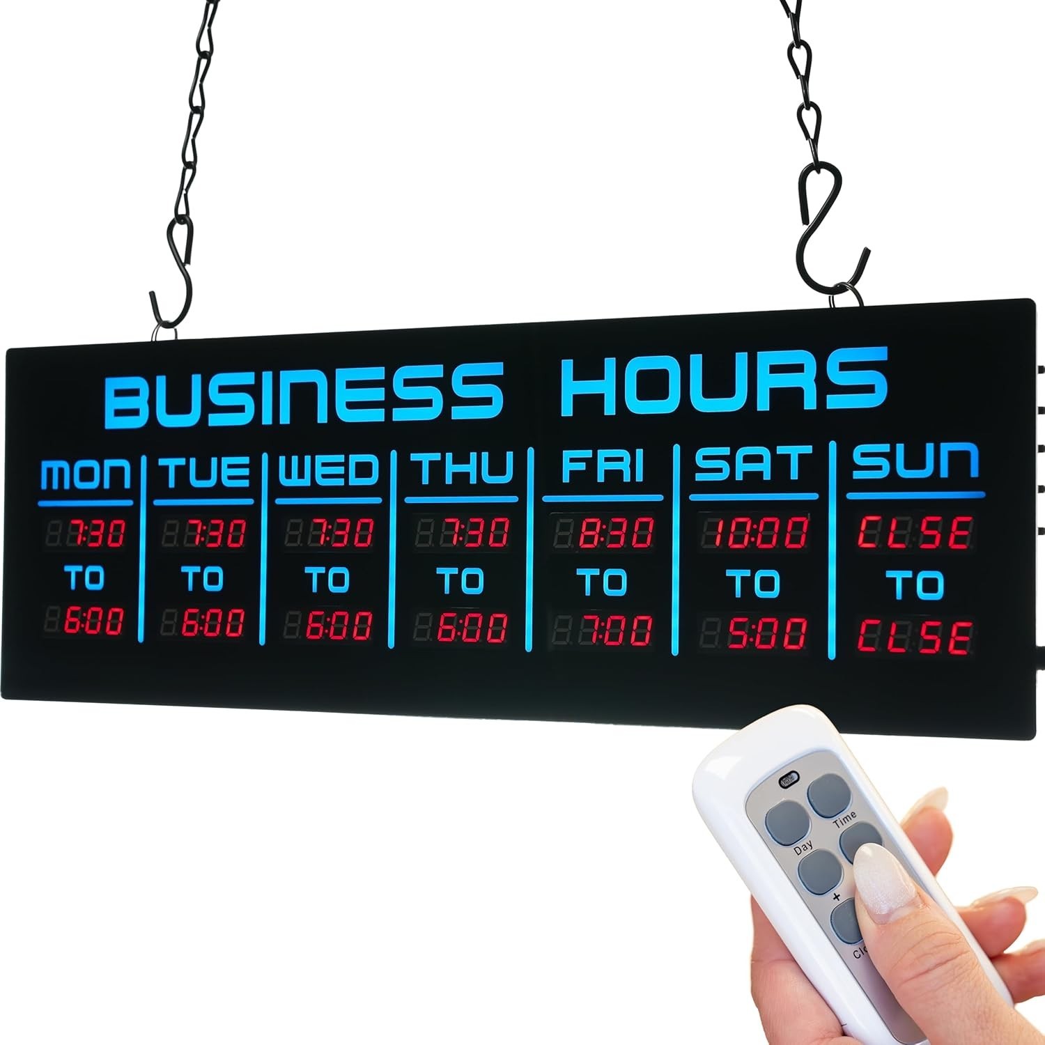 Digital Business Hours Sign by – Electronic Programmable Hours of Operation Sig