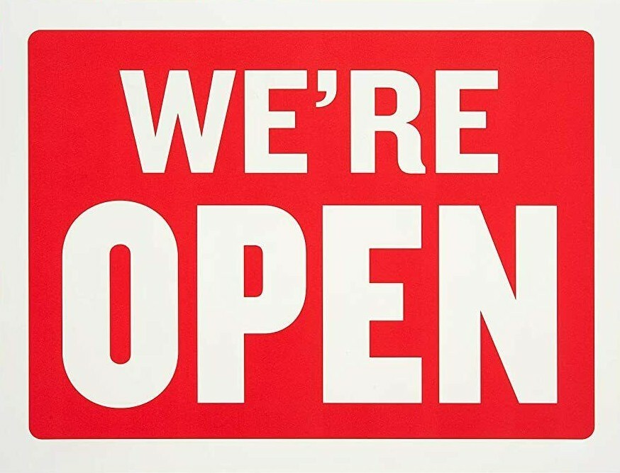 Double Sided Open and Closed Sign 8 x 12 Inch – 2 Count, White and Red