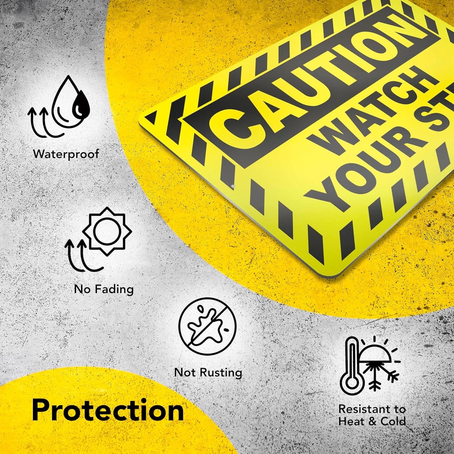Watch Your Step Sign, 8×12 Aluminum Caution Signs, UV Protected, Weatherproof