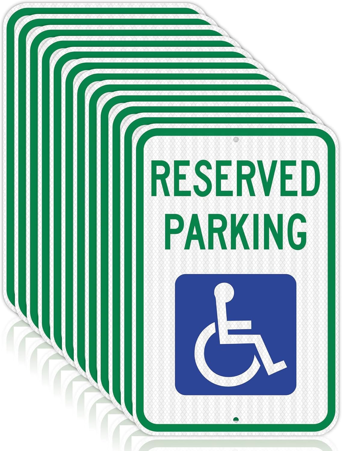 12 Pack Handicap Parking Signs – Durable 12&Prime;x18&Prime; Aluminum, UV & Weather Resistan
