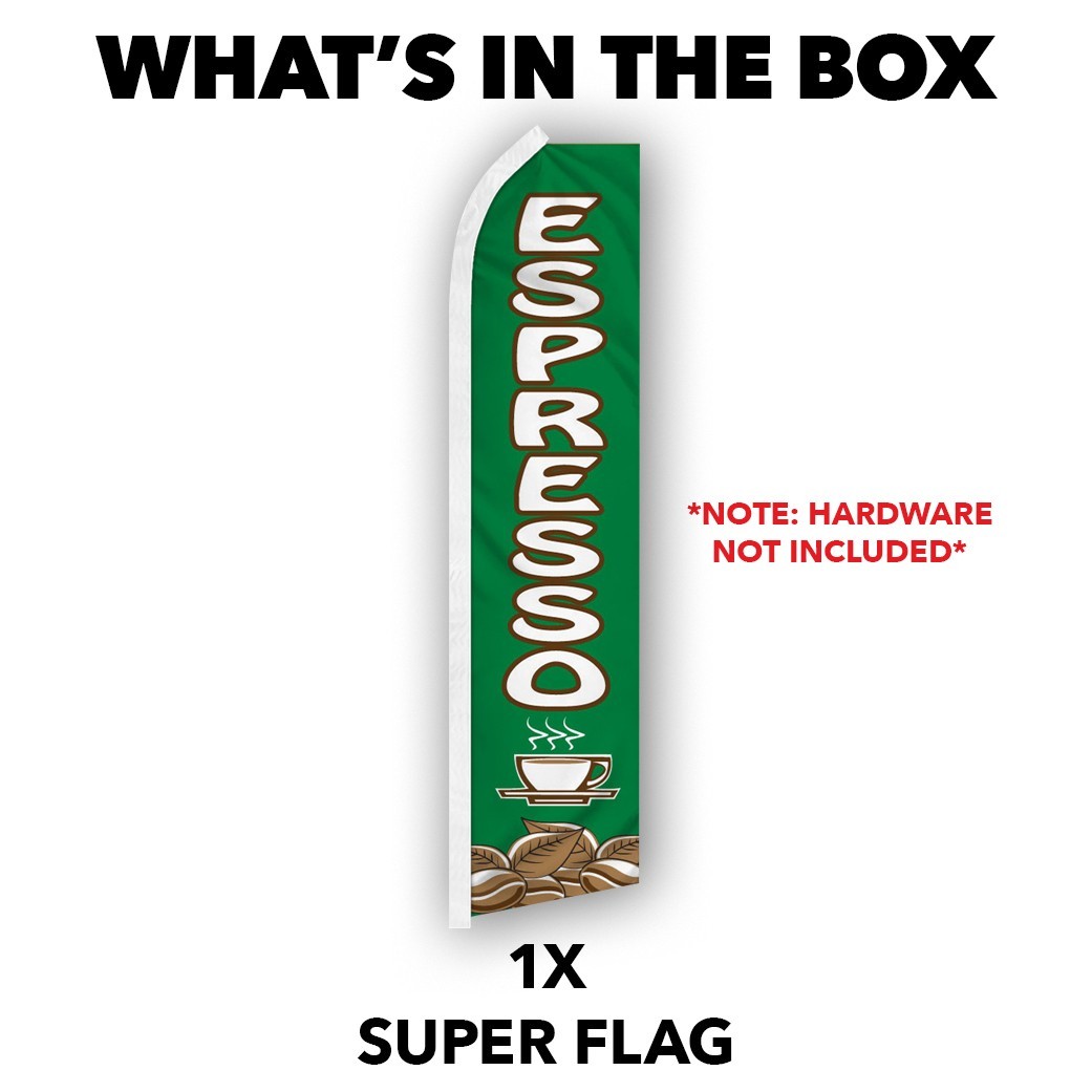 Espresso Advertising Swooper Feather Flutter Flag Drinks Concessions Coffee