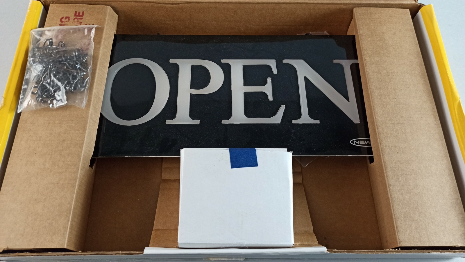13-1/4&Prime; x 6&Prime; x 1&Prime; Newon Shatterproof Open Sign Business Use
