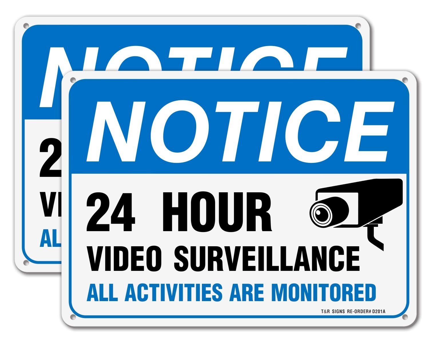 Video Surveillance Sign, All Activities Are Monitored 2 Pack 7 x 10 Inches …