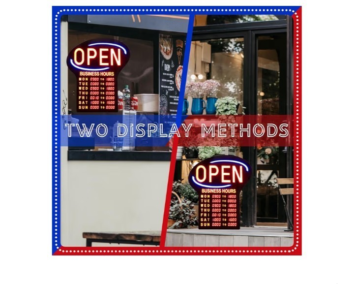 LED Open Sign for Business with Programmable Store Hours – 24×17&Prime; Large Electron