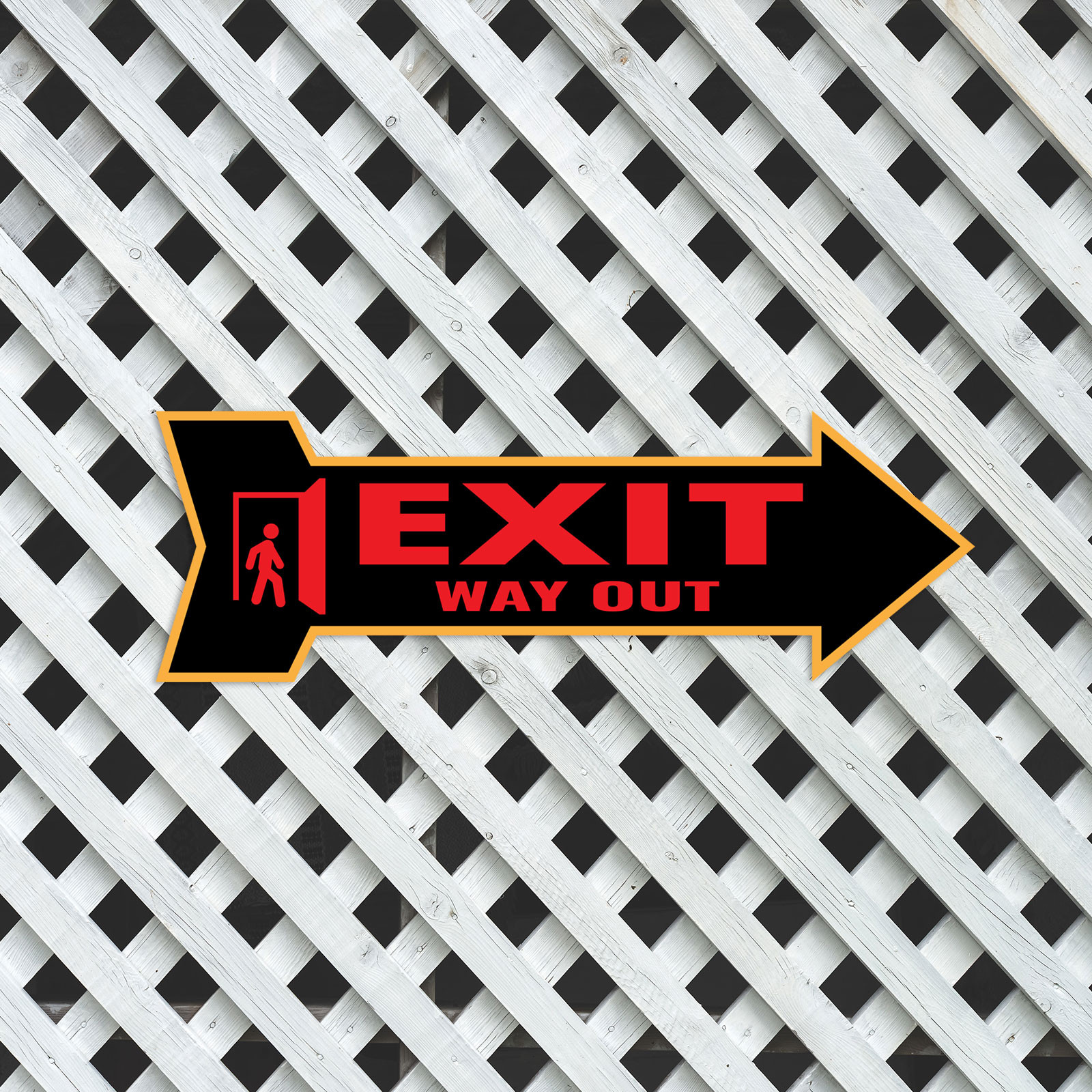 Arrow Shape Exit Way Out 12×4&Prime; Wall or Door Sign | Public Signage