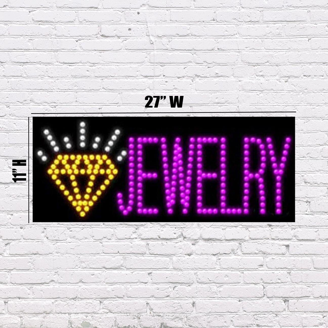 LED Jewelry | Light-up Sign | 27&Prime;W x 11&Prime;H x 1&Prime;D