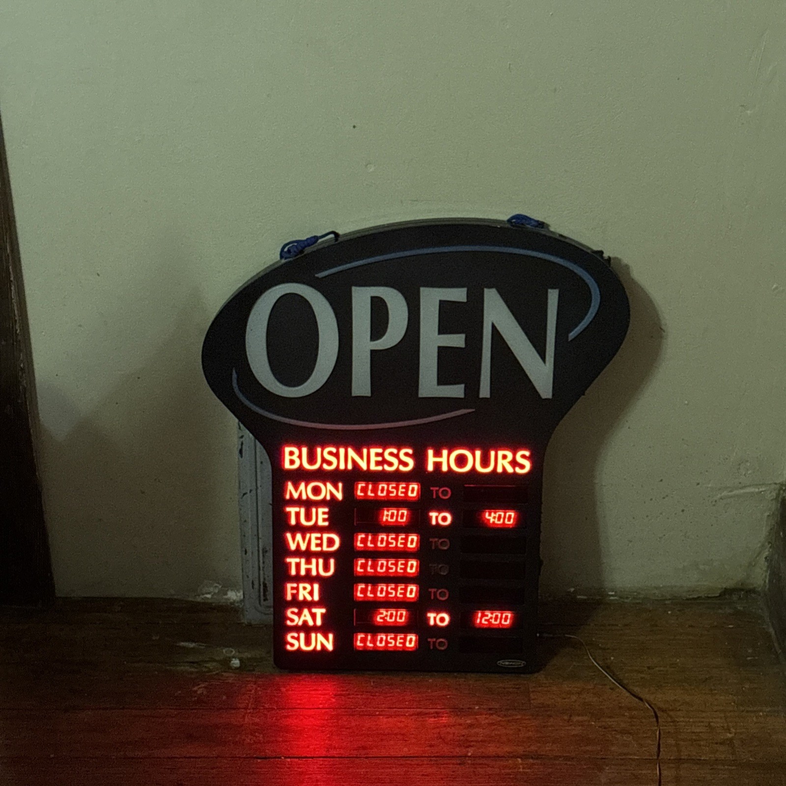 OPEN sign LED with our displayed